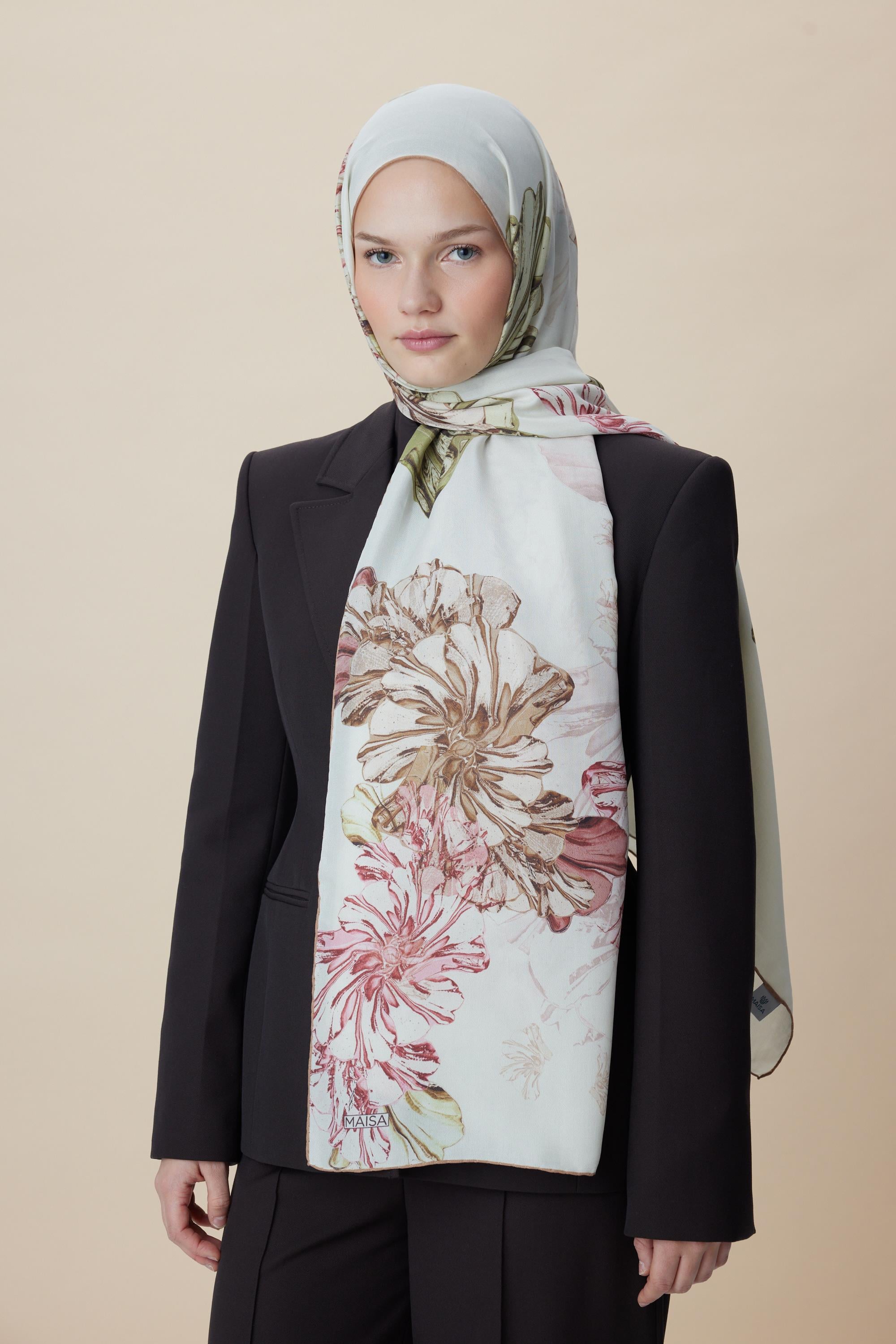 EZGİN PAMUK İPEK ŞAL 70*190 CM - AÇIK BEJ