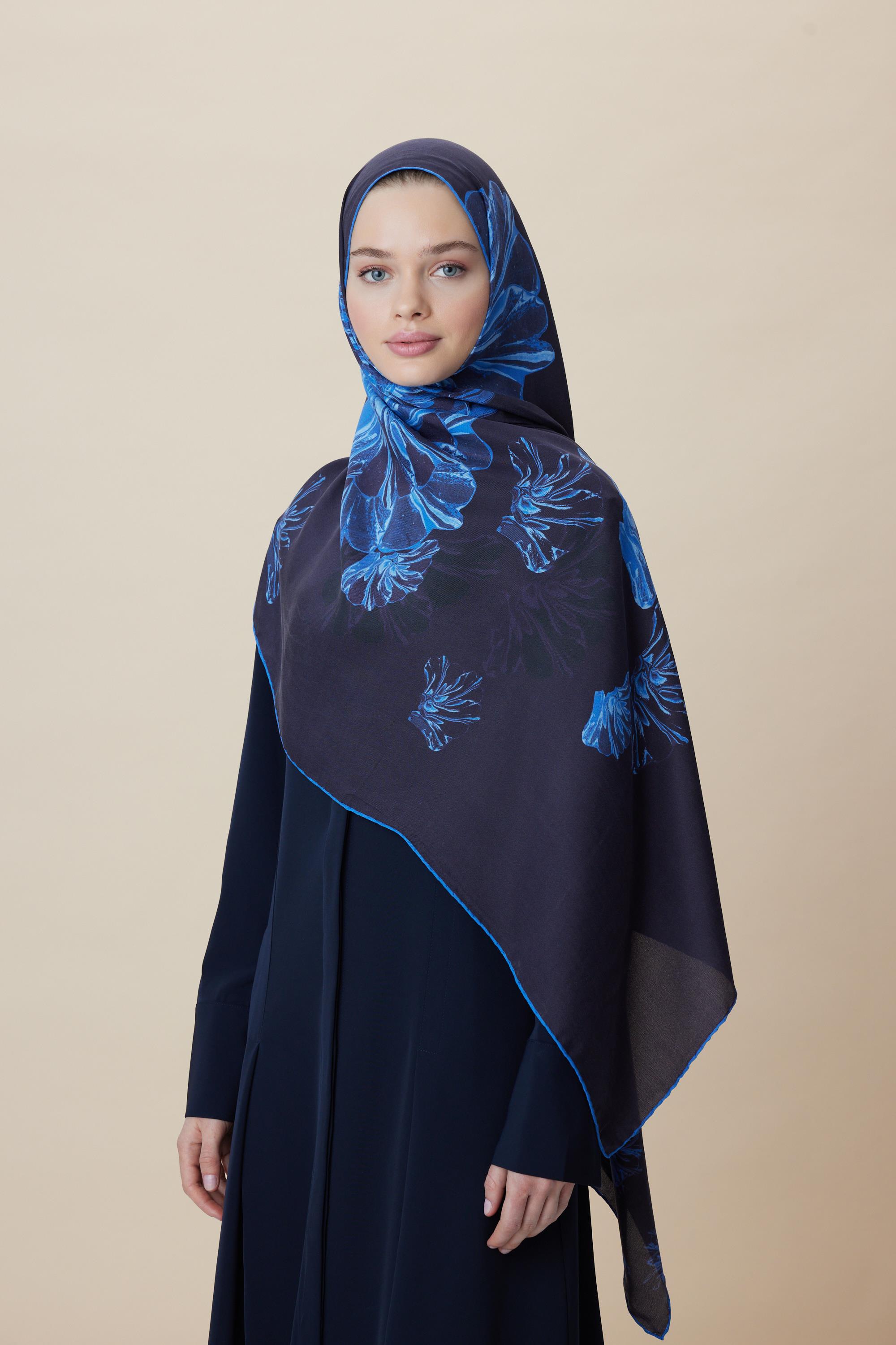 EZGİN PAMUK İPEK ŞAL 70*190 CM - LACİVERT
