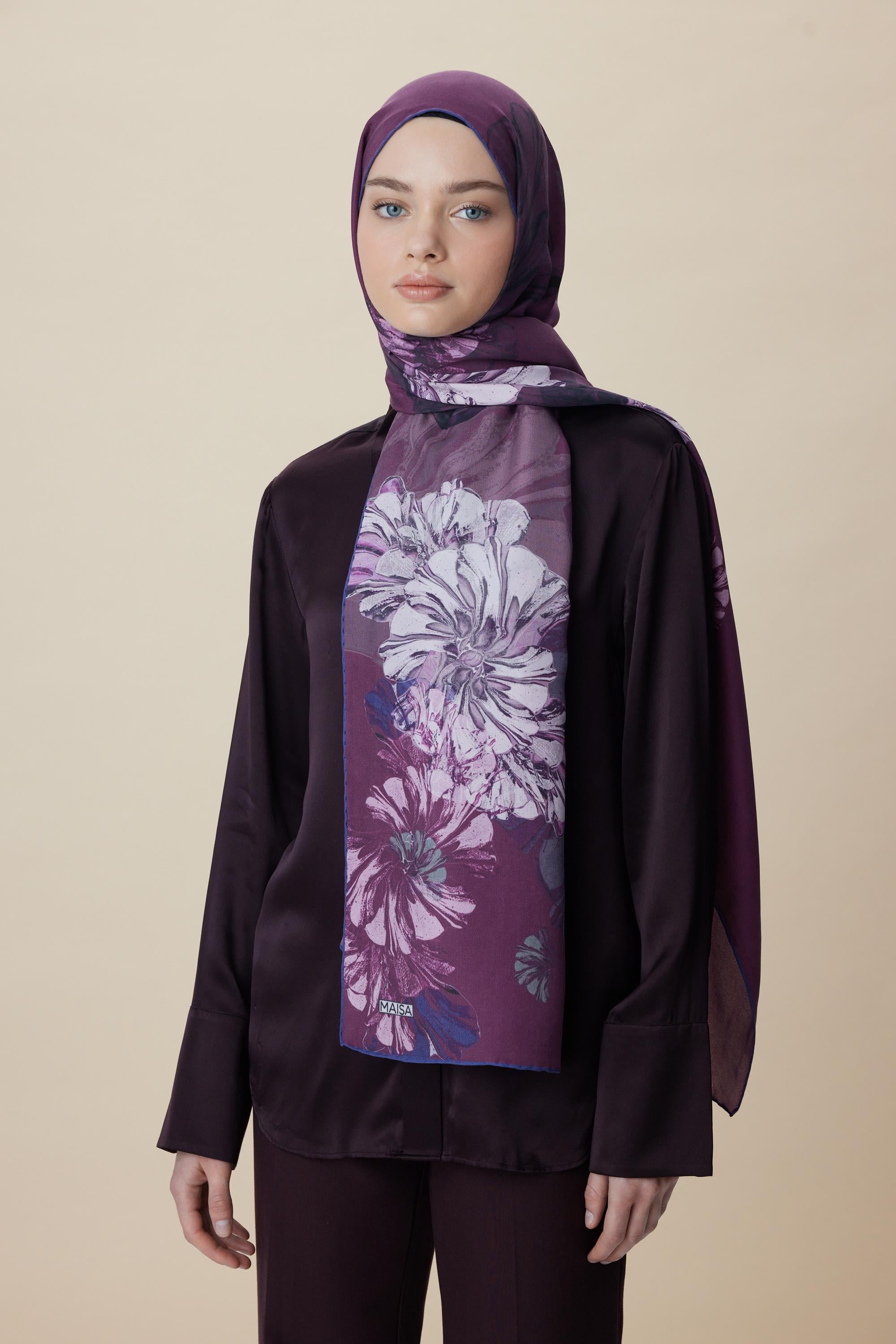 EZGİN PAMUK İPEK ŞAL 70*190 CM - MOR