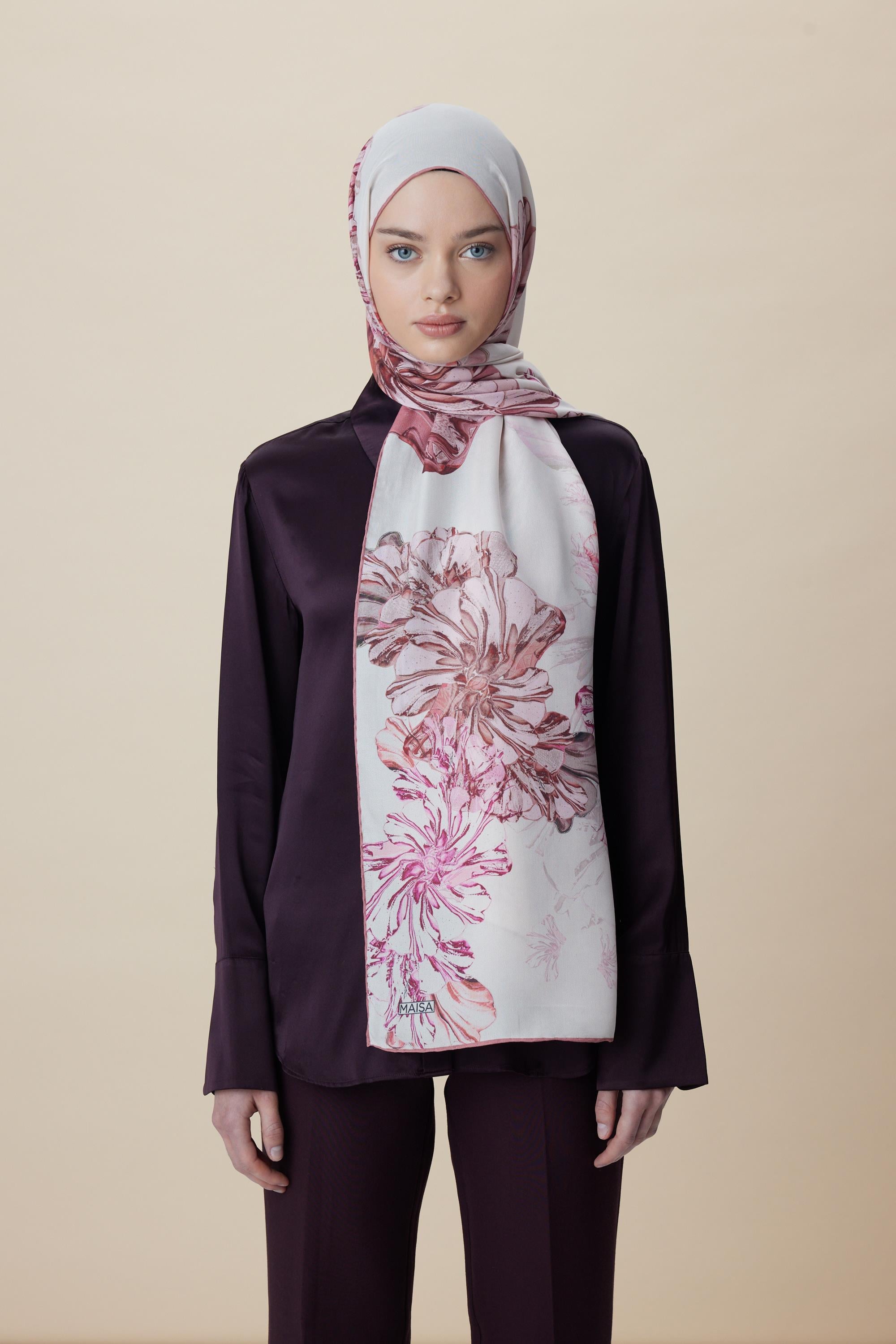 EZGİN PAMUK İPEK ŞAL 70*190 CM - PUDRA PEMBE
