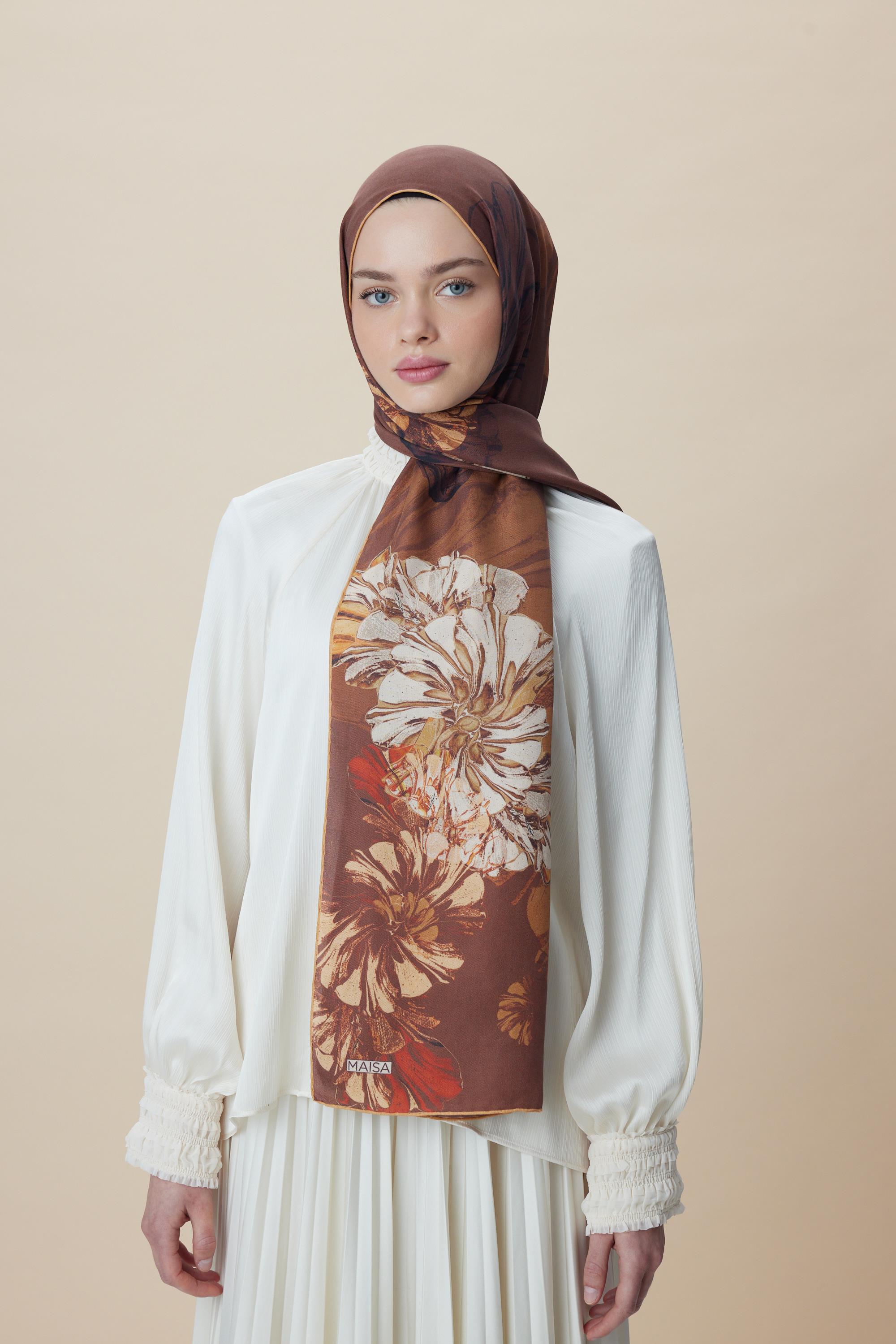 EZGİN PAMUK İPEK ŞAL 70*190 CM - TARÇIN