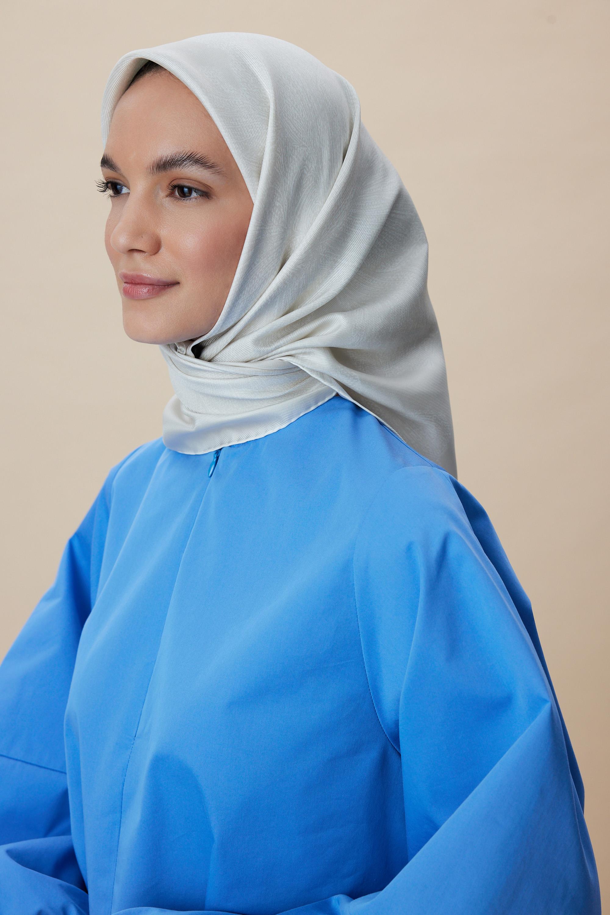 FARAH MULBERRY İPEK EŞARP 90*90 CM - AÇIK GRİ