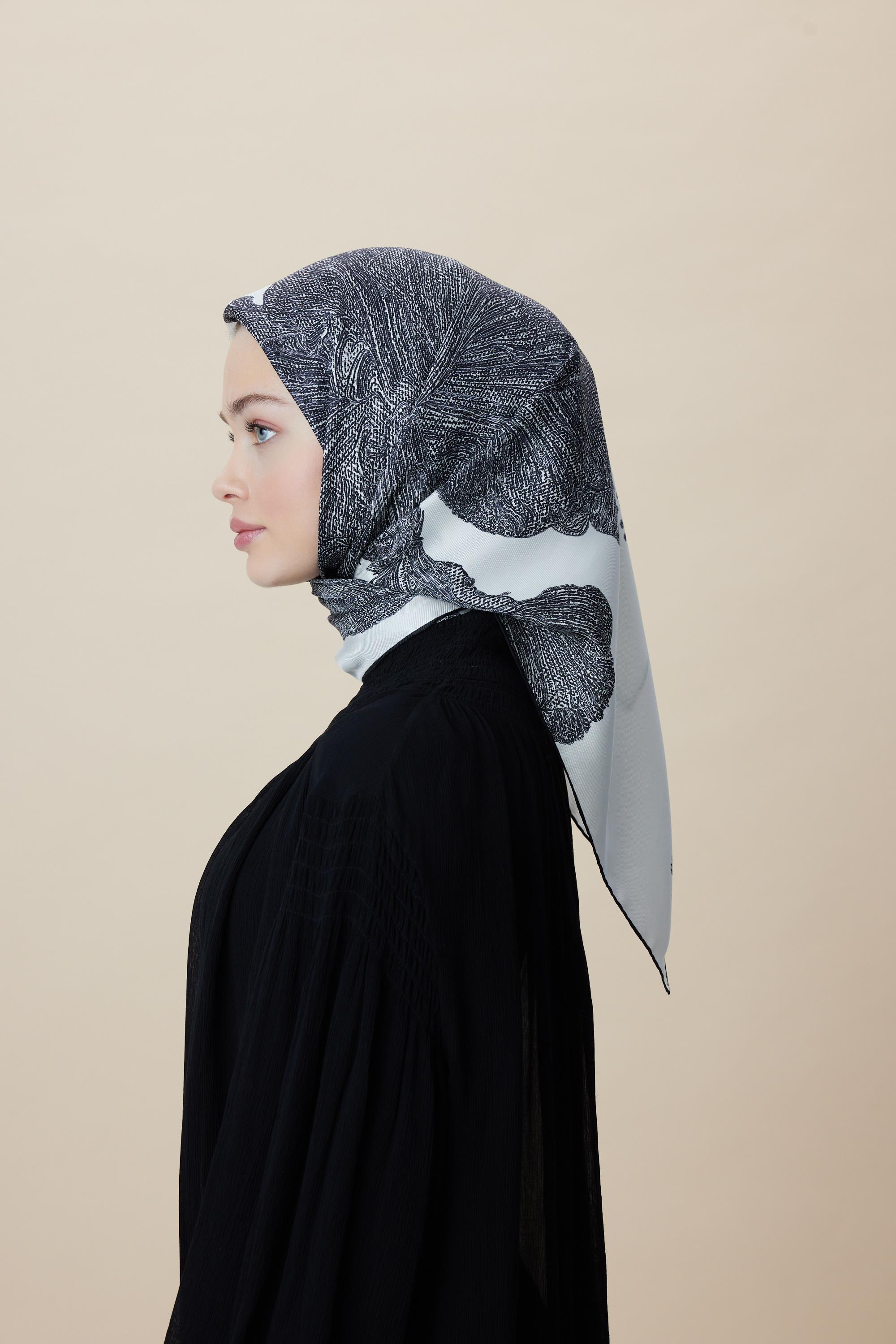 FARAH MULBERRY İPEK EŞARP 90*90 CM - DUMAN