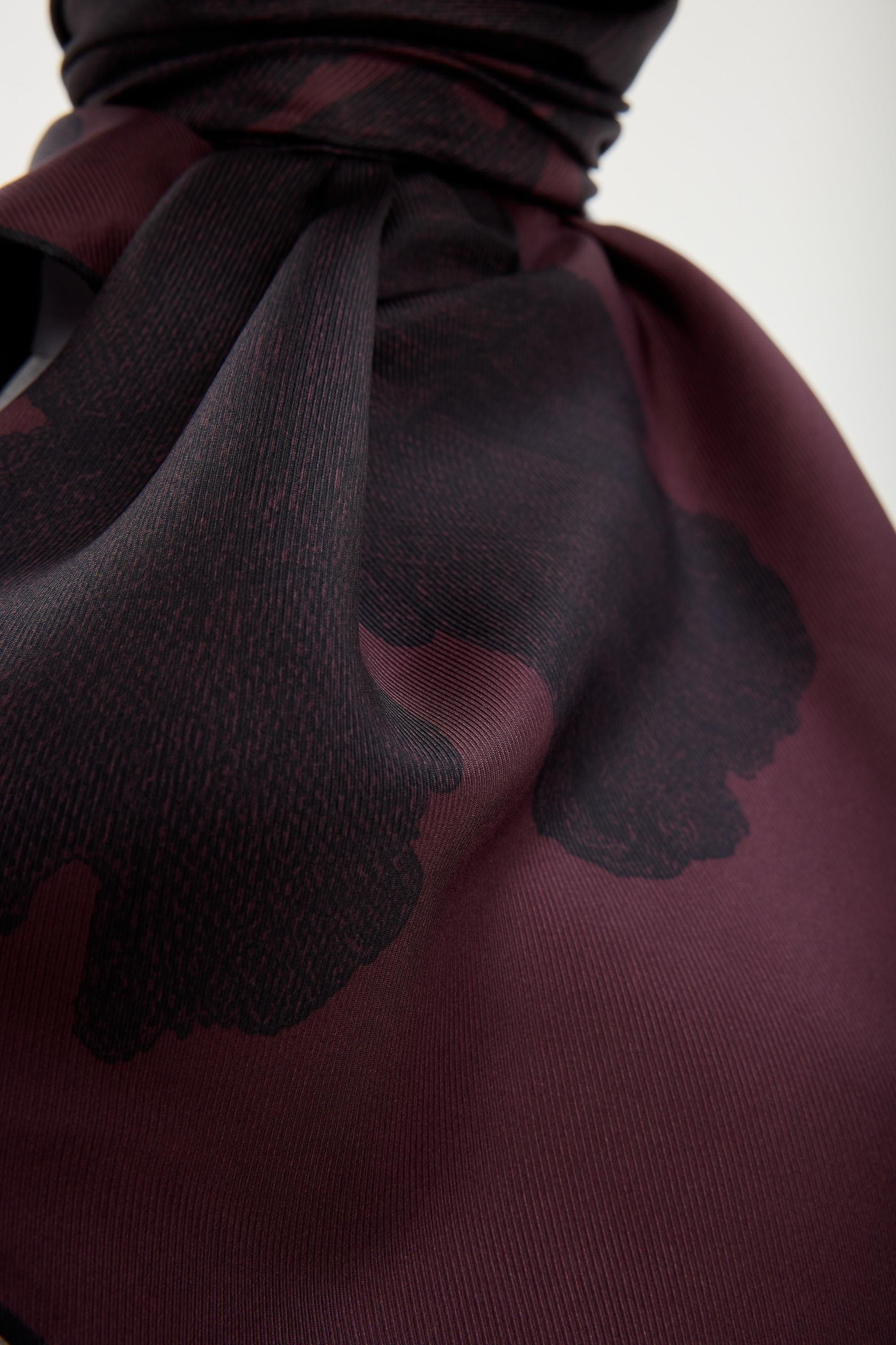 FARAH MULBERRY İPEK EŞARP 90*90 CM - MÜRDÜM