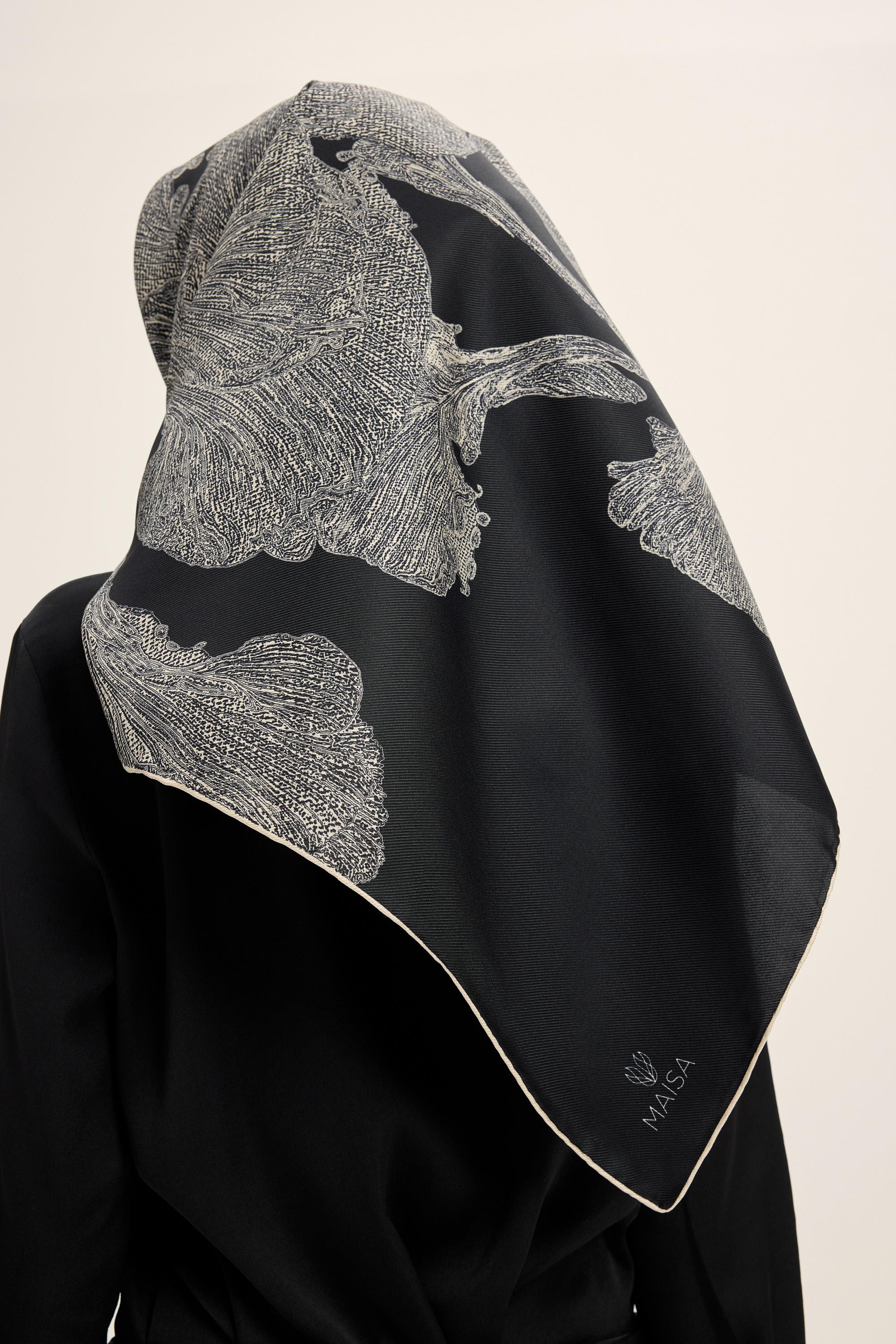 FARAH MULBERRY İPEK EŞARP 90*90 CM - SİYAH