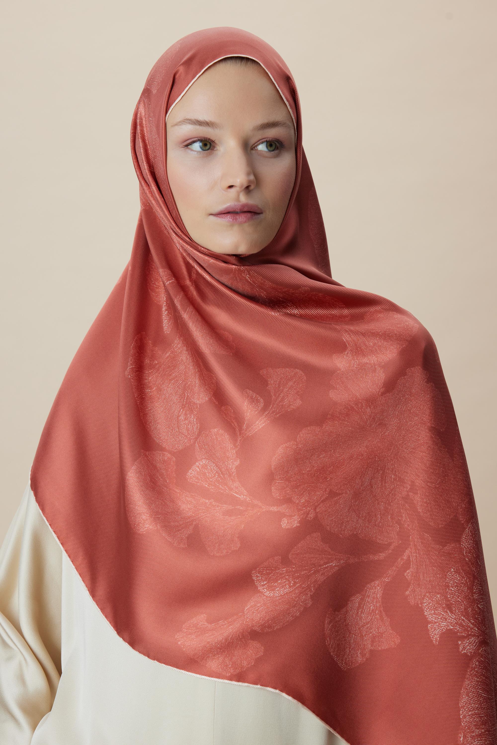 FARAH MULBERRY İPEK ŞAL 70*190 - GÜL KURUSU