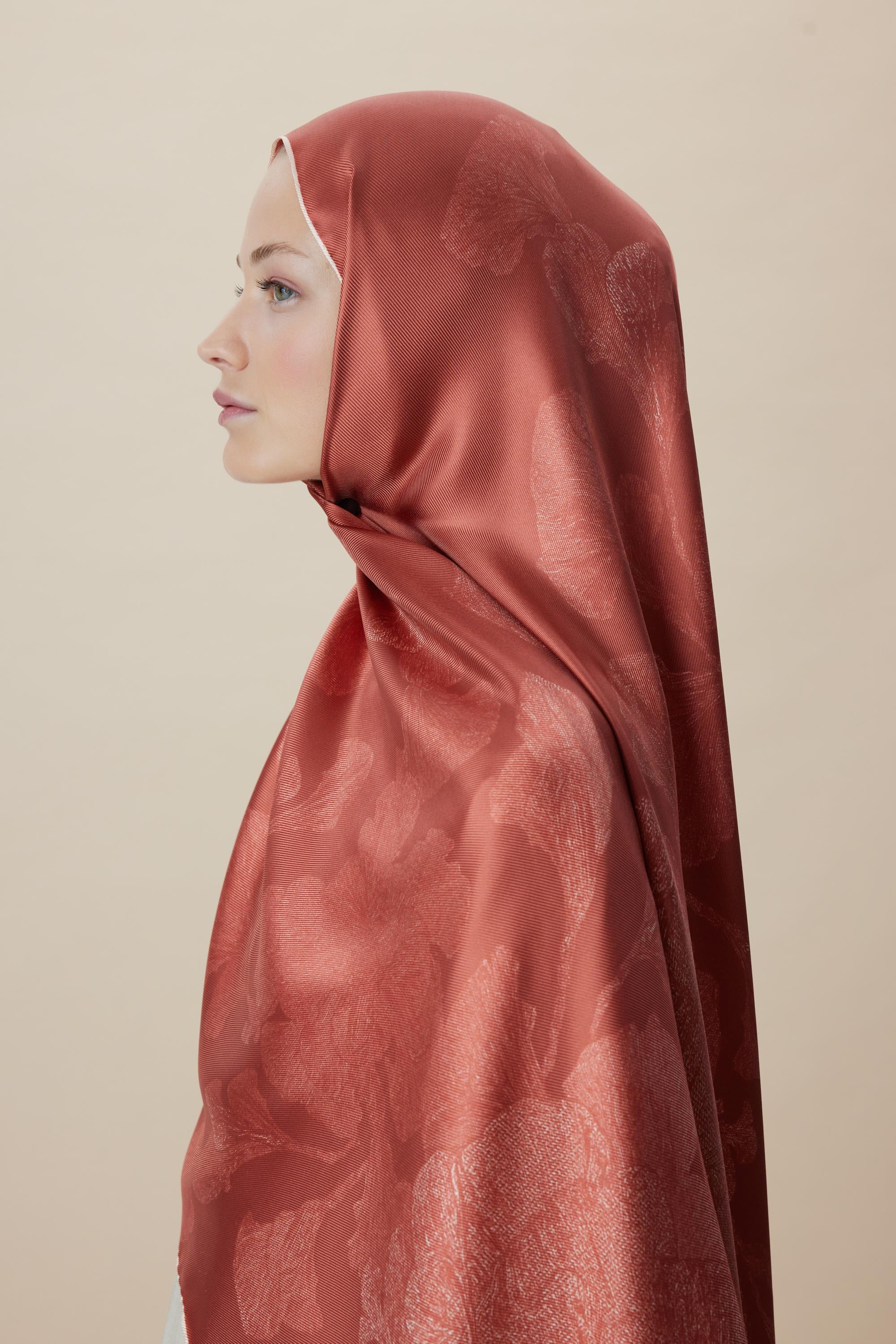 FARAH MULBERRY İPEK ŞAL 70*190 - GÜL KURUSU