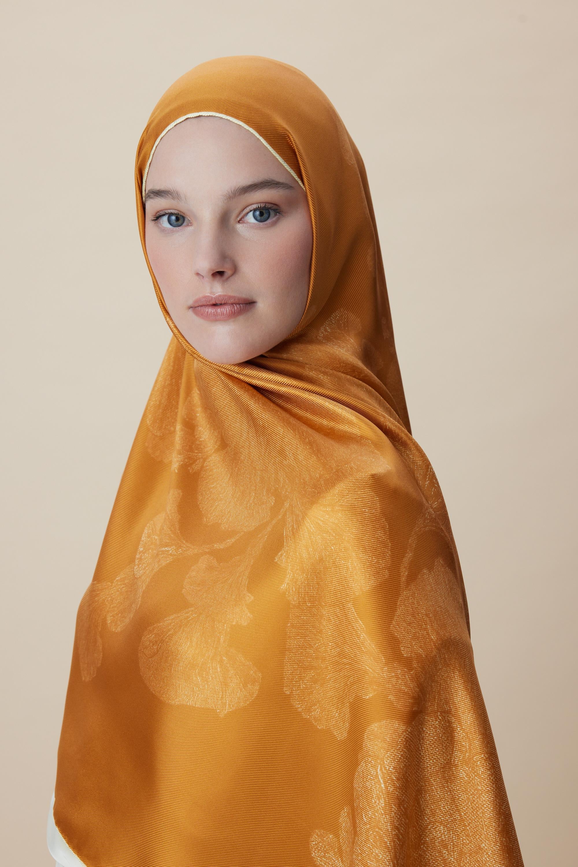 FARAH MULBERRY İPEK ŞAL 70*190 - HARDAL