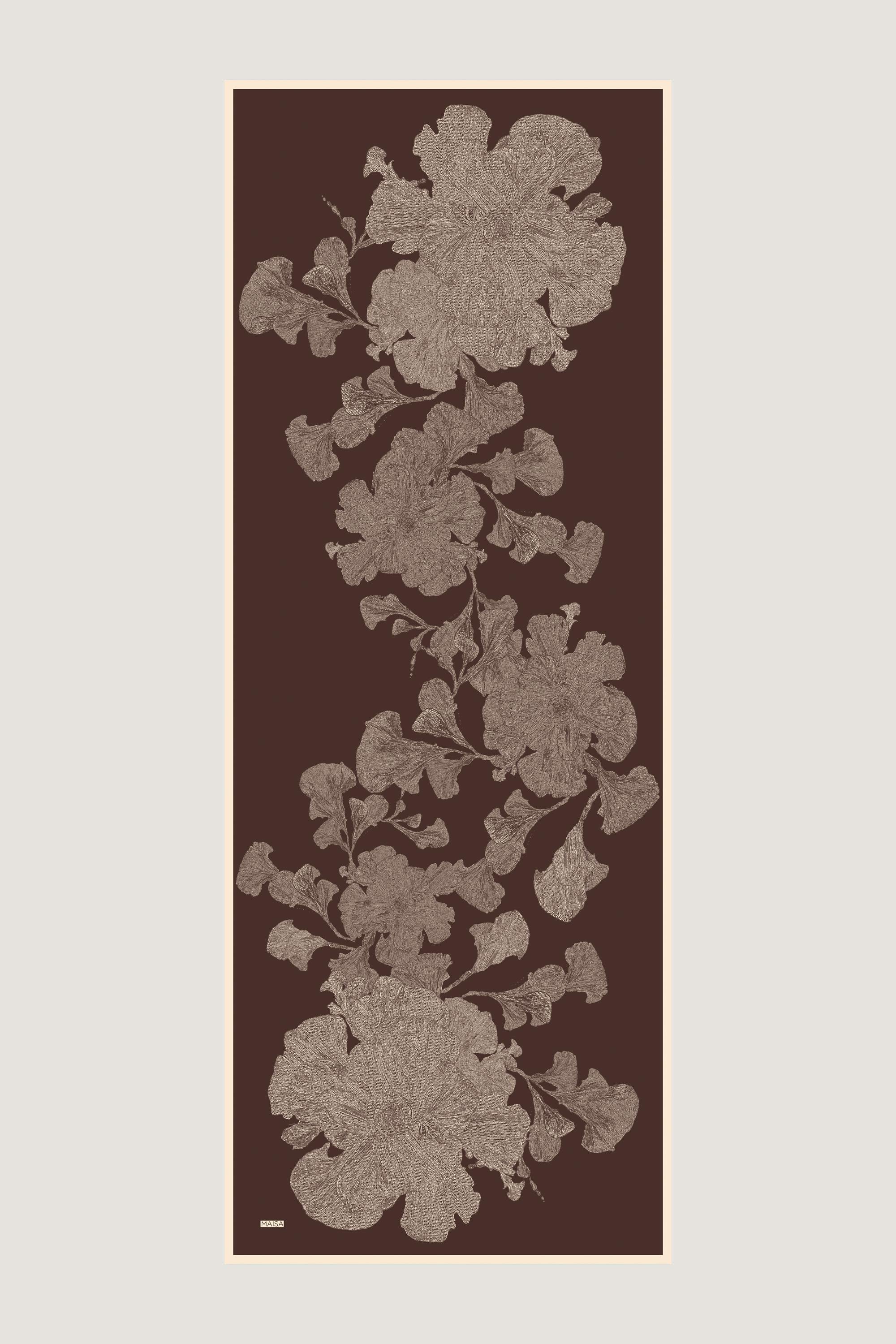 FARAH MULBERRY İPEK ŞAL 70*190 - KAHVERENGİ