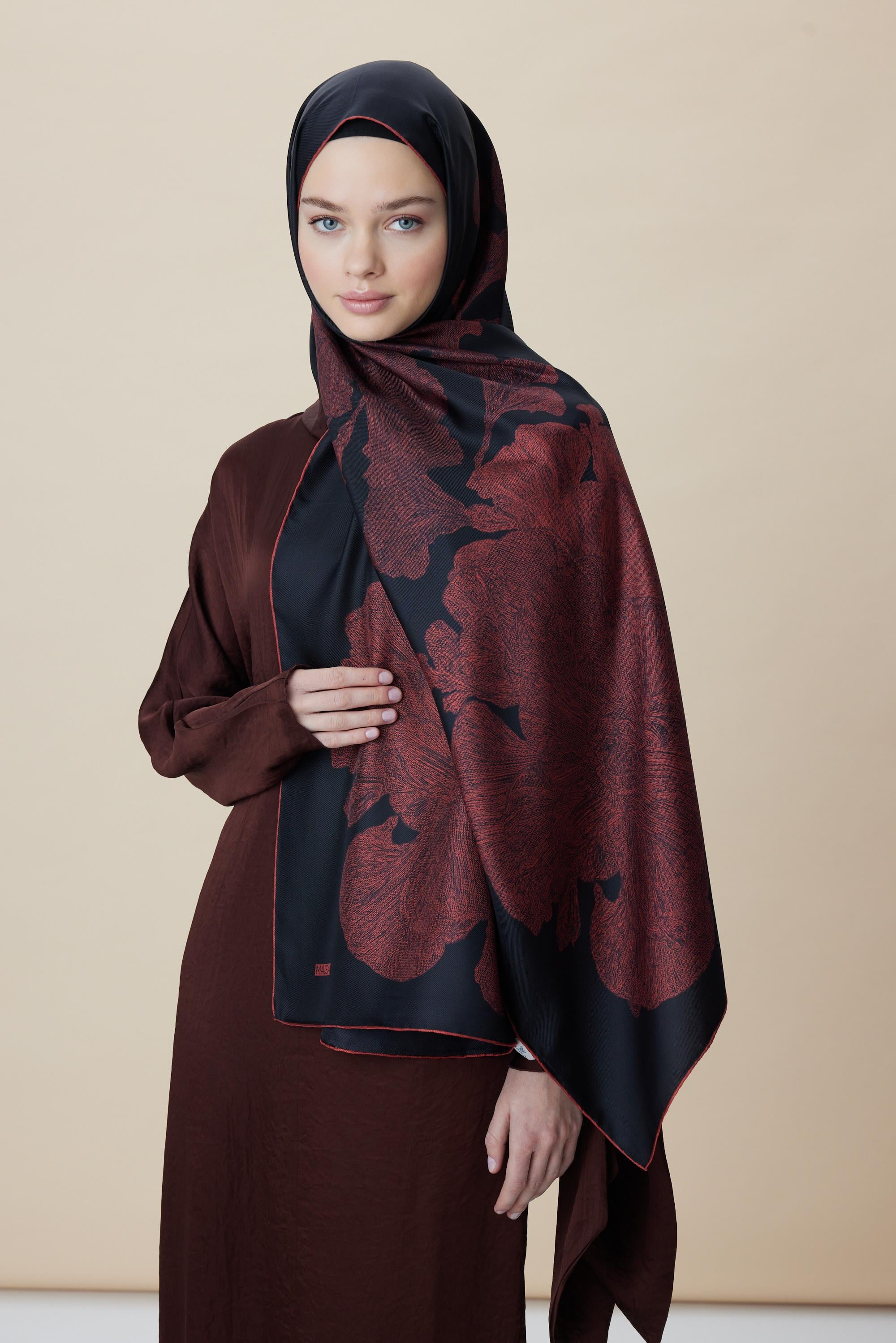 FARAH MULBERRY İPEK ŞAL 70*190 - KIRMIZI