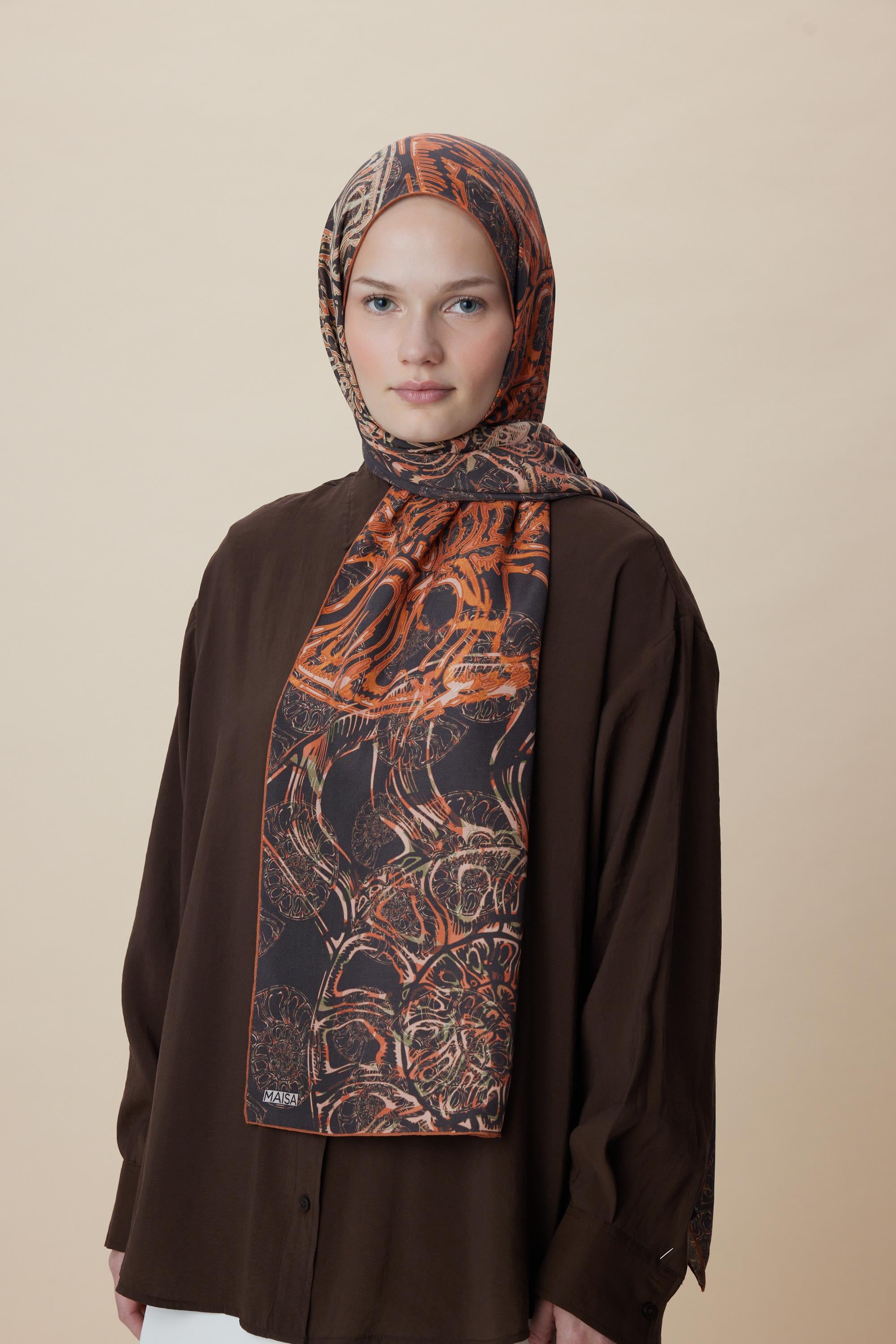 FASL PAMUK İPEK ŞAL 70*190 CM - BAKIR