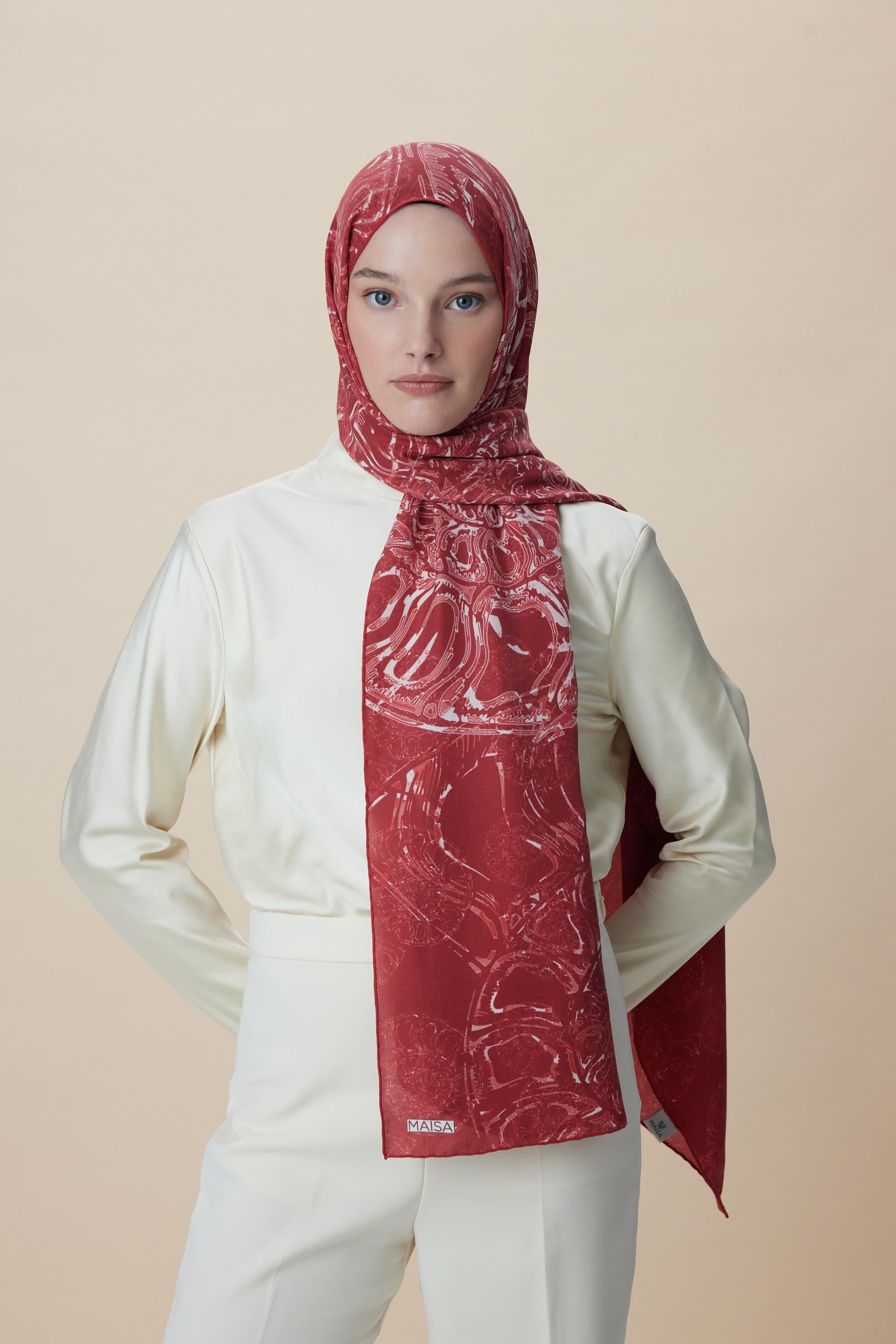 FASL PAMUK İPEK ŞAL 70*190 CM - KİREMİT