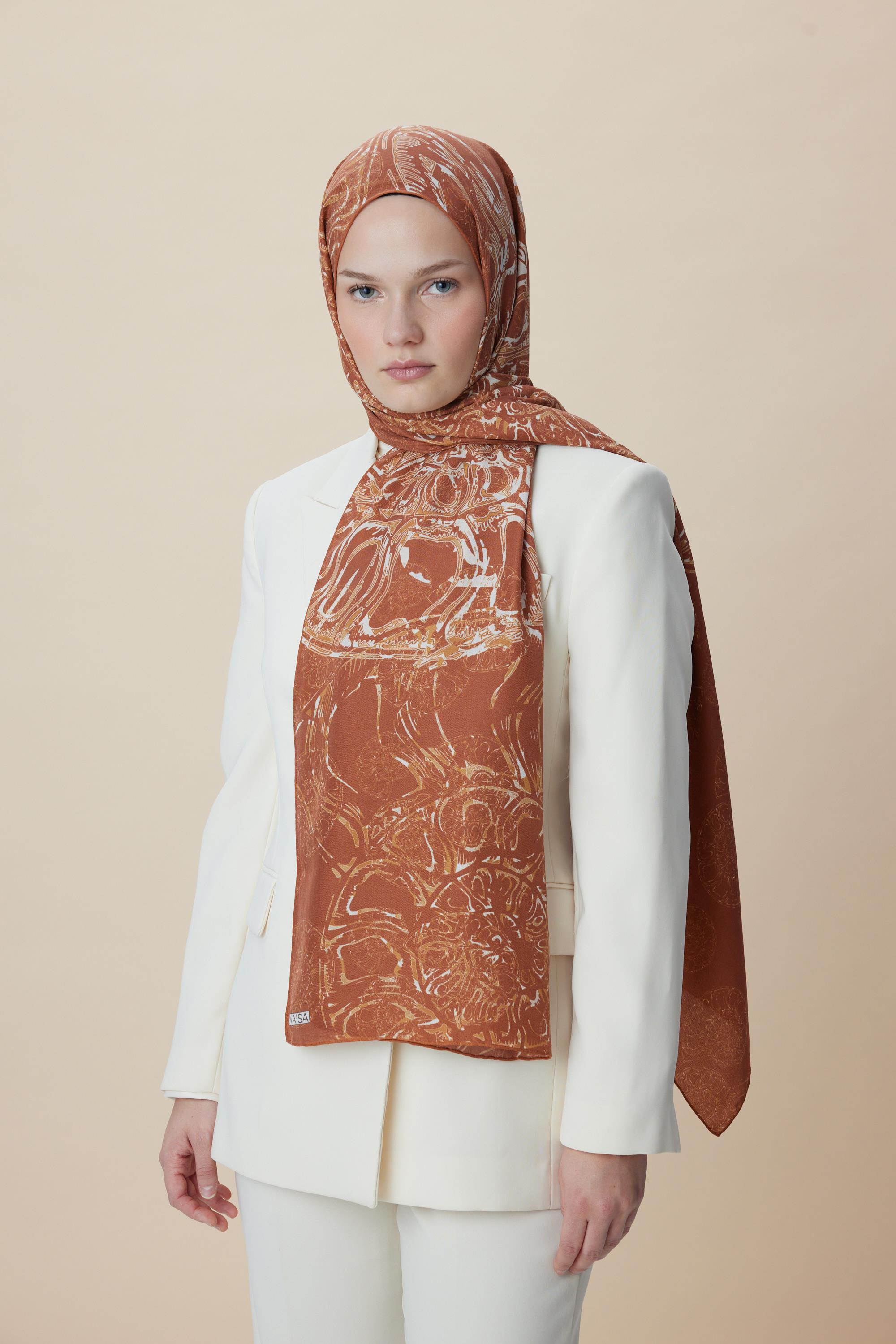 FASL PAMUK İPEK ŞAL 70*190 CM - TARÇIN