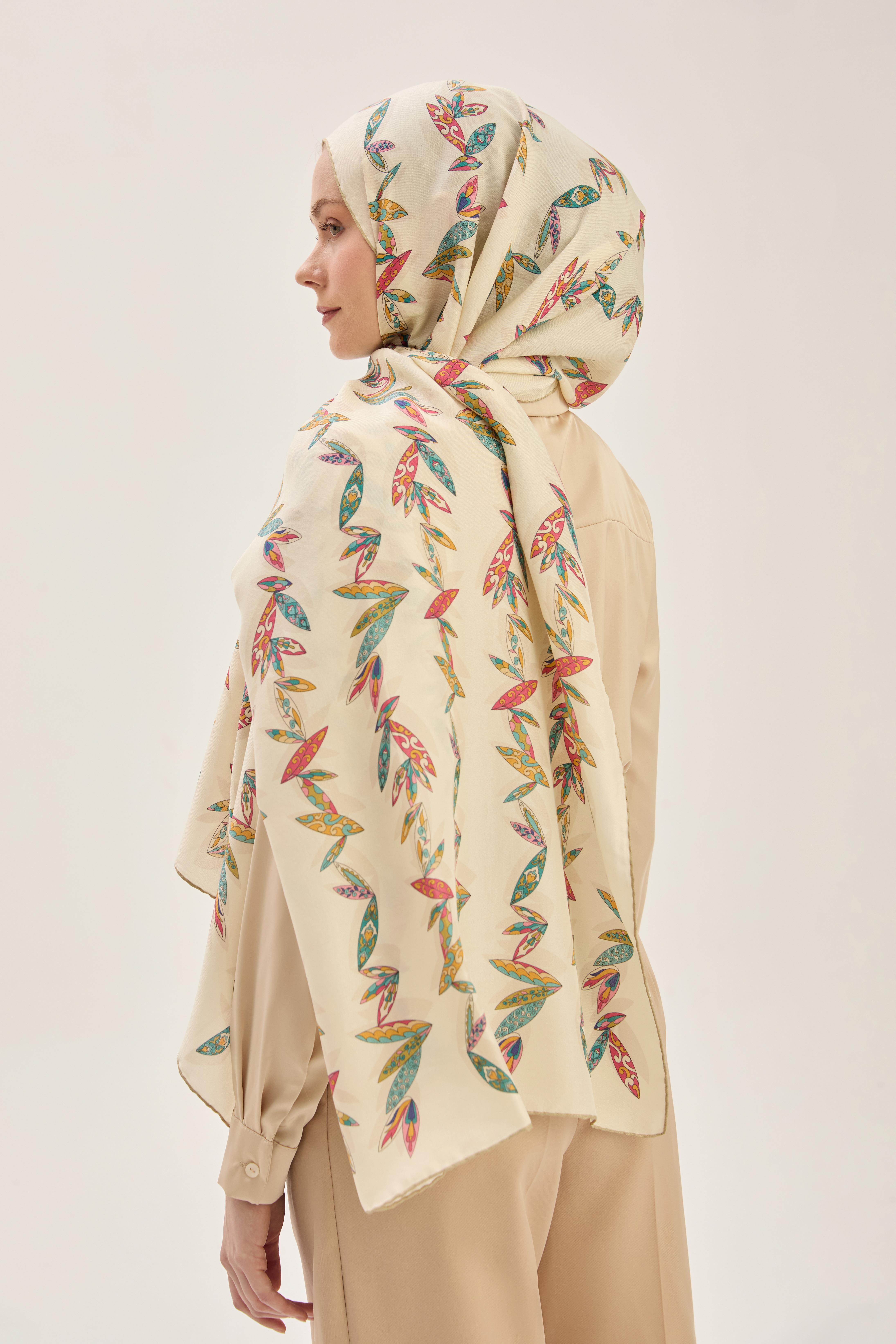 FER PAMUK İPEK ŞAL 70*190 CM - BEJ