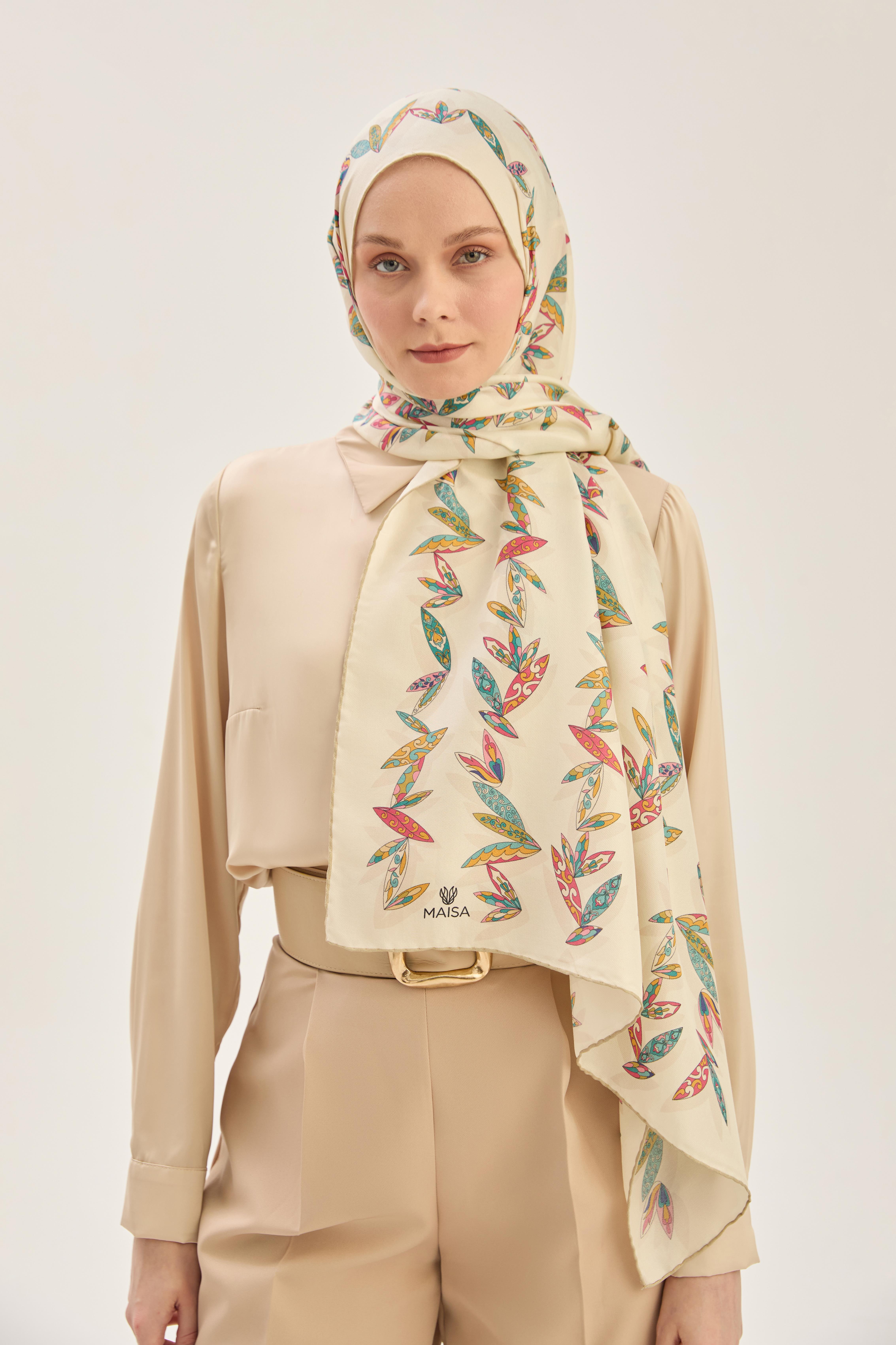 FER PAMUK İPEK ŞAL 70*190 CM - BEJ