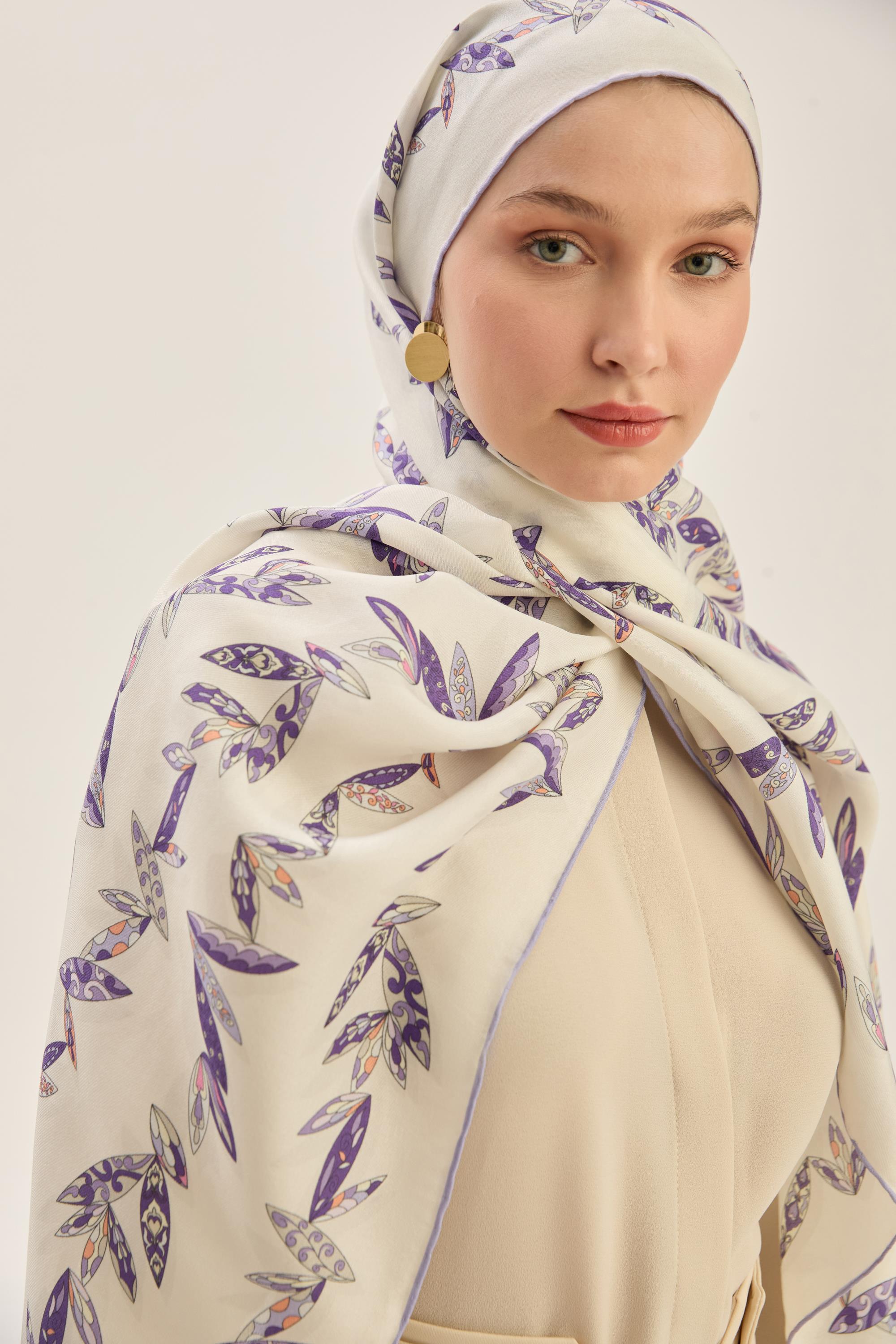 FER PAMUK İPEK ŞAL 70*190 CM - LİLA