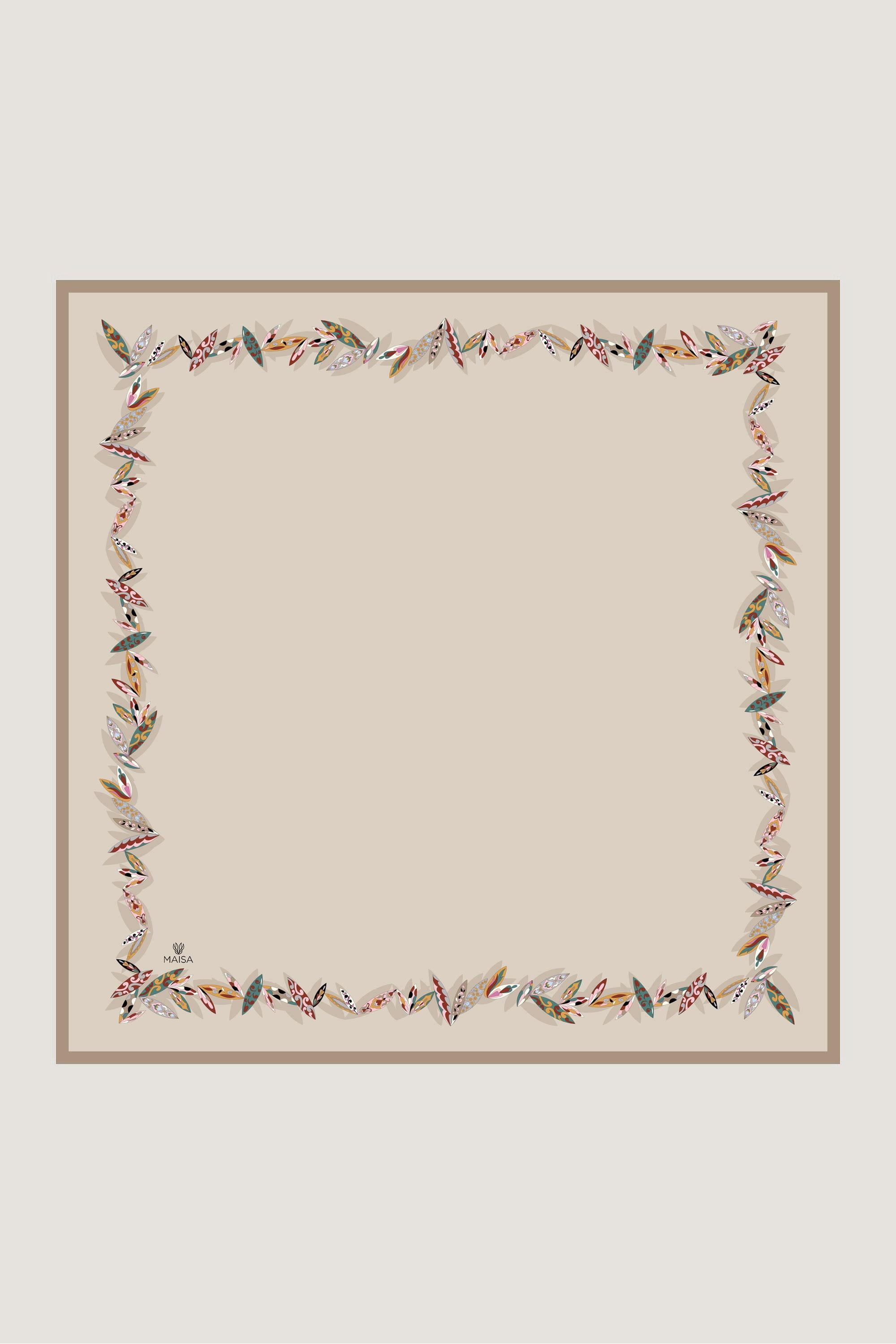 FER TİVİL İPEK EŞARP 90*90 CM - BEJ