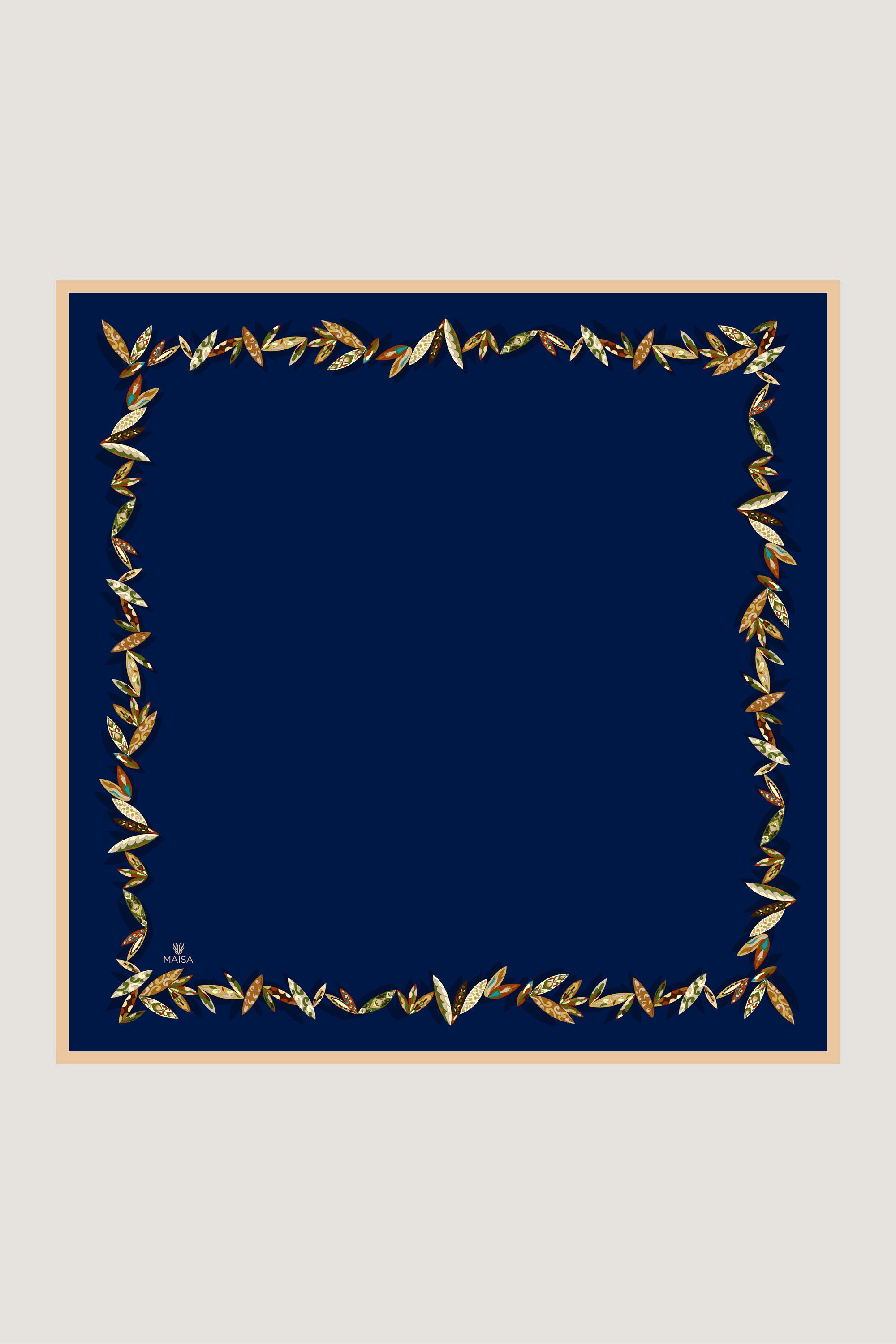 FER TİVİL İPEK EŞARP 90*90 CM - LACİVERT