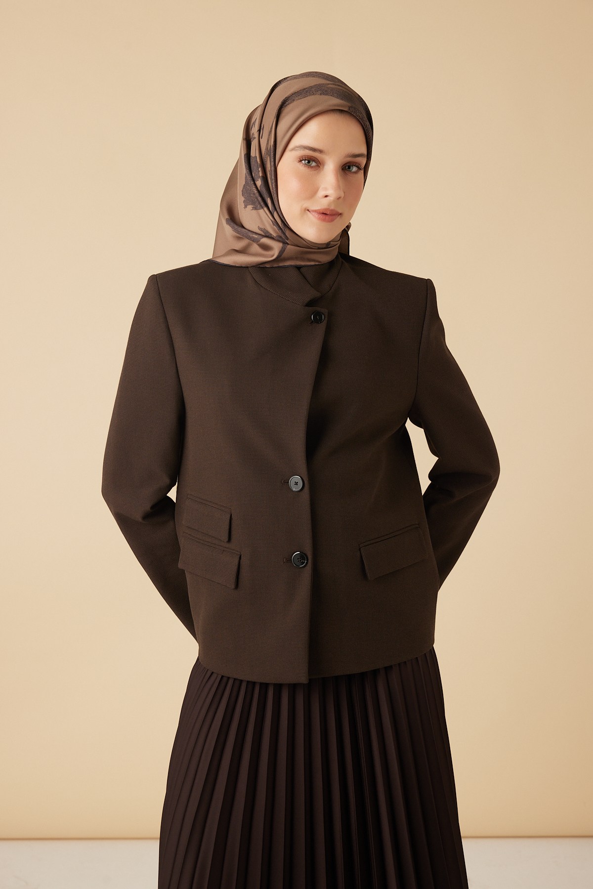 FERYA MULBERRY İPEK EŞARP 90*90 CM - CAMEL