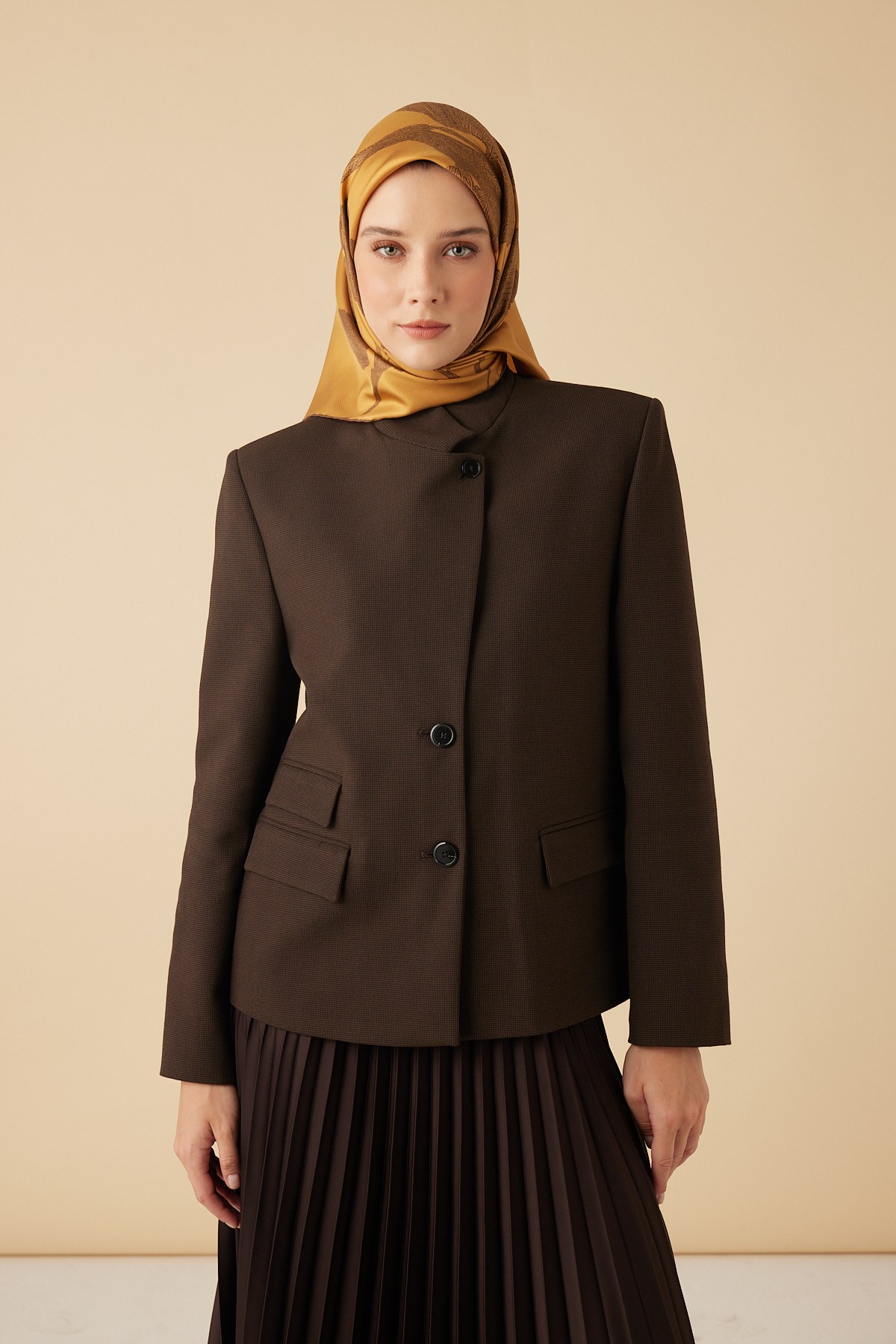 FERYA MULBERRY İPEK EŞARP 90*90 CM - HARDAL