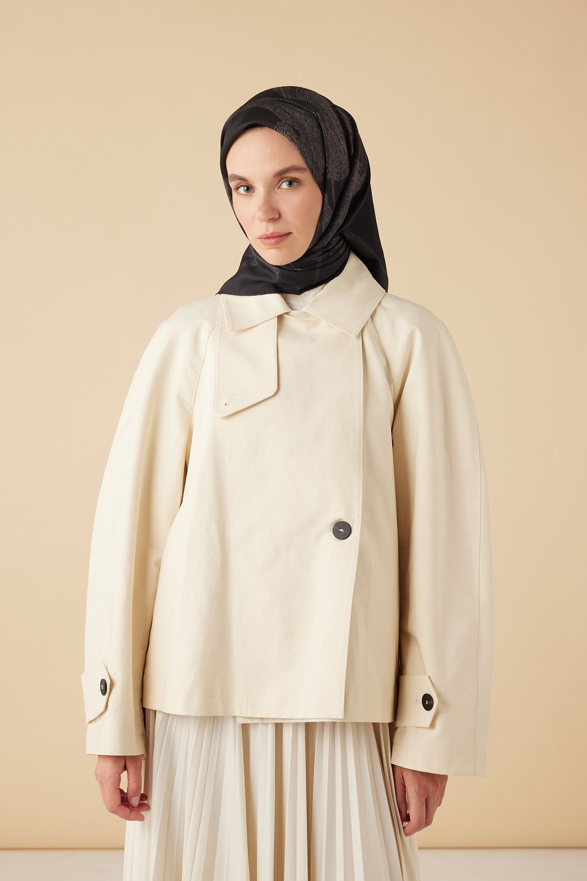 FERYA MULBERRY İPEK EŞARP 90*90 CM - SİYAH
