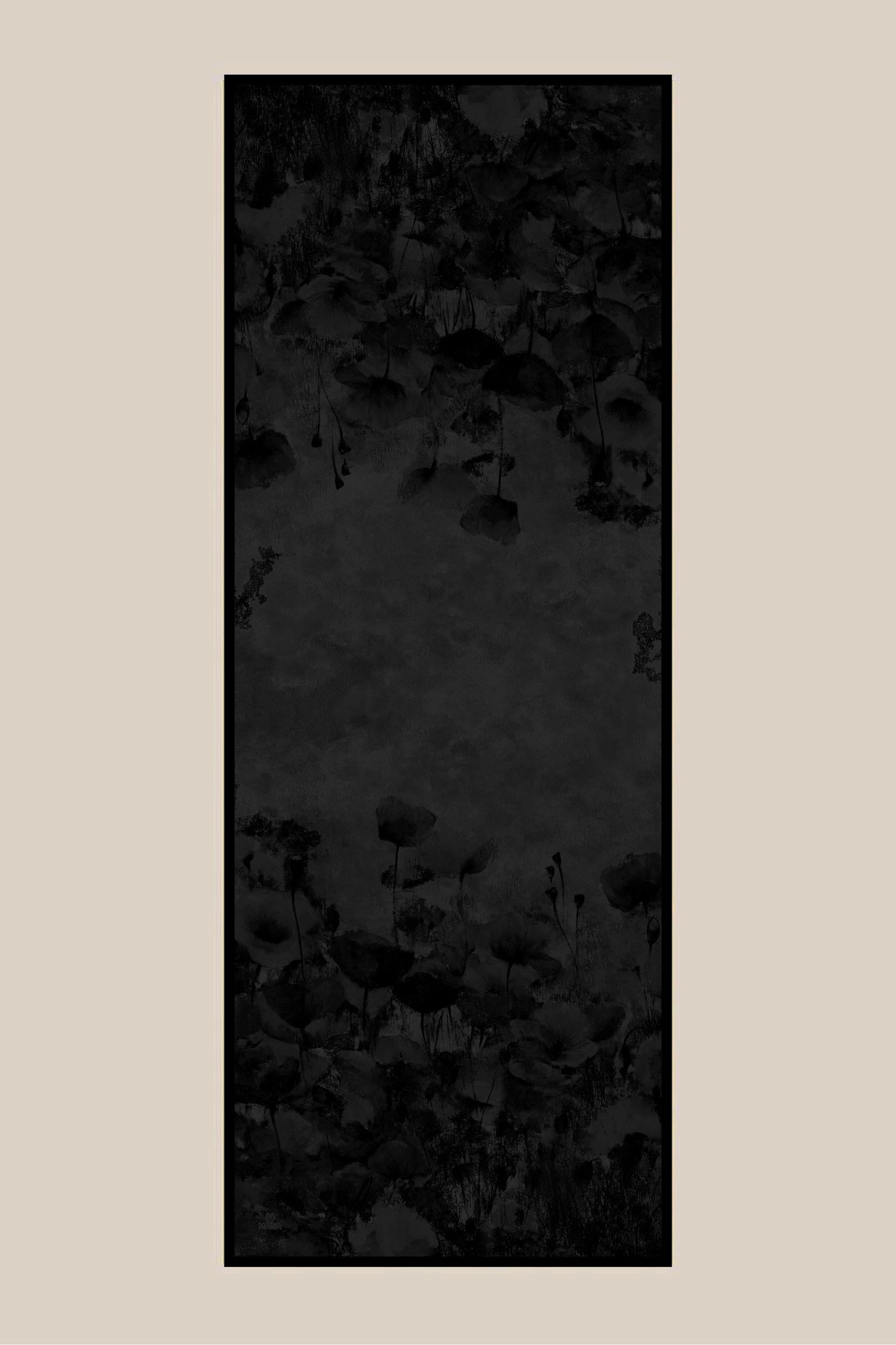 GELİNCİK KREP İPEK ŞAL 70*190 CM - ANTRASİT
