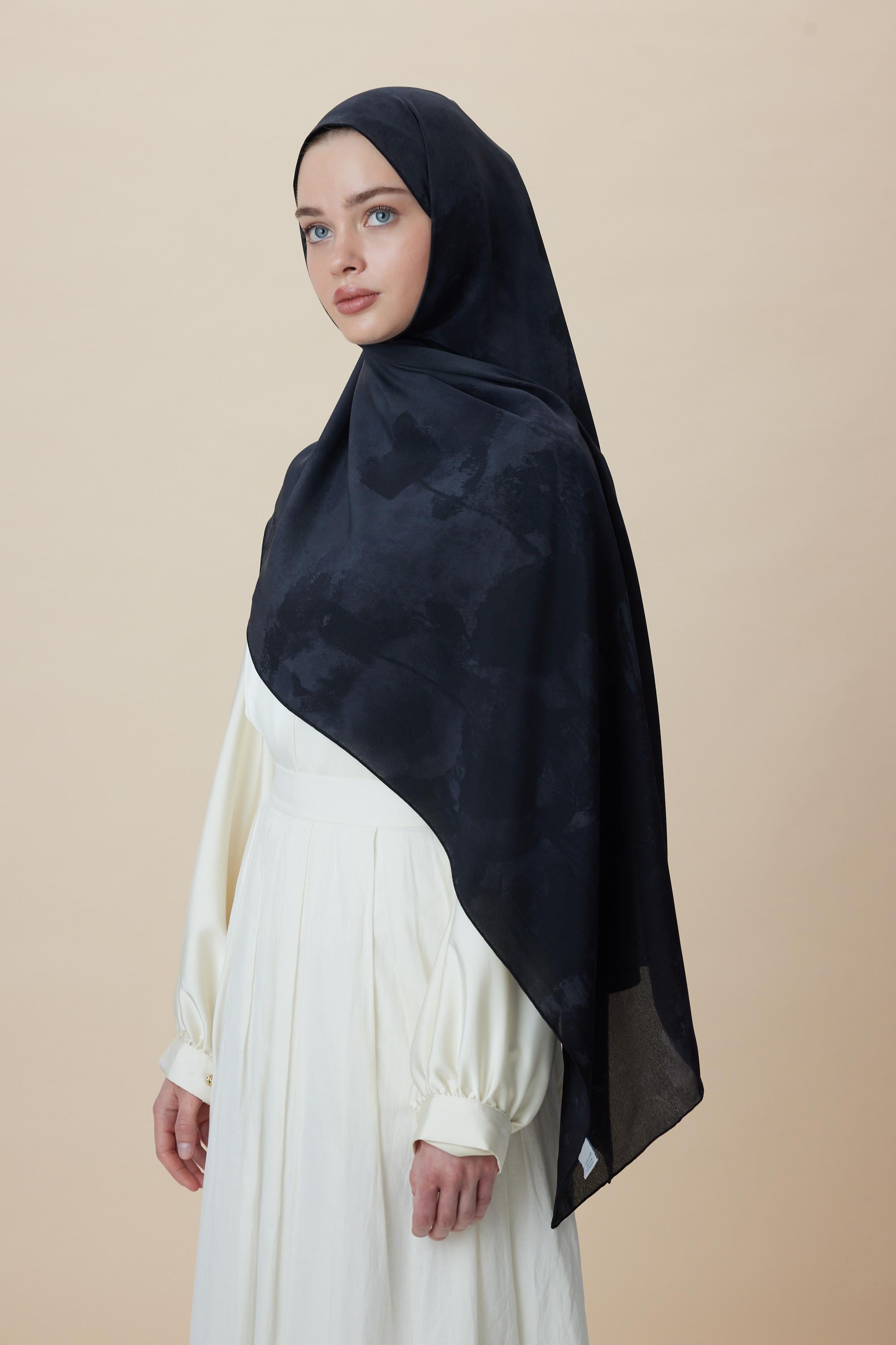 GELİNCİK KREP İPEK ŞAL 70*190 CM - ANTRASİT