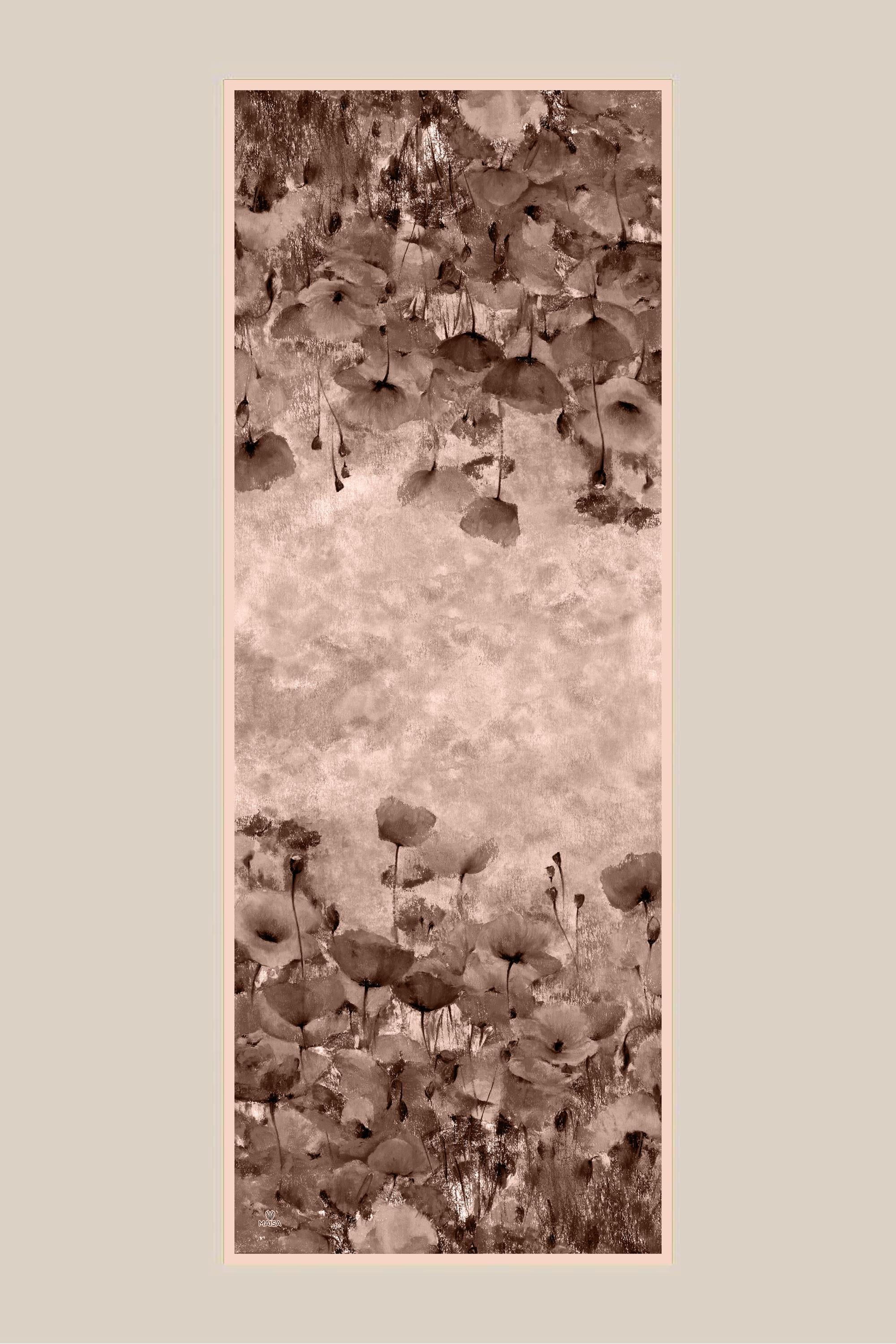 GELİNCİK KREP İPEK ŞAL 70*190 CM - KUM