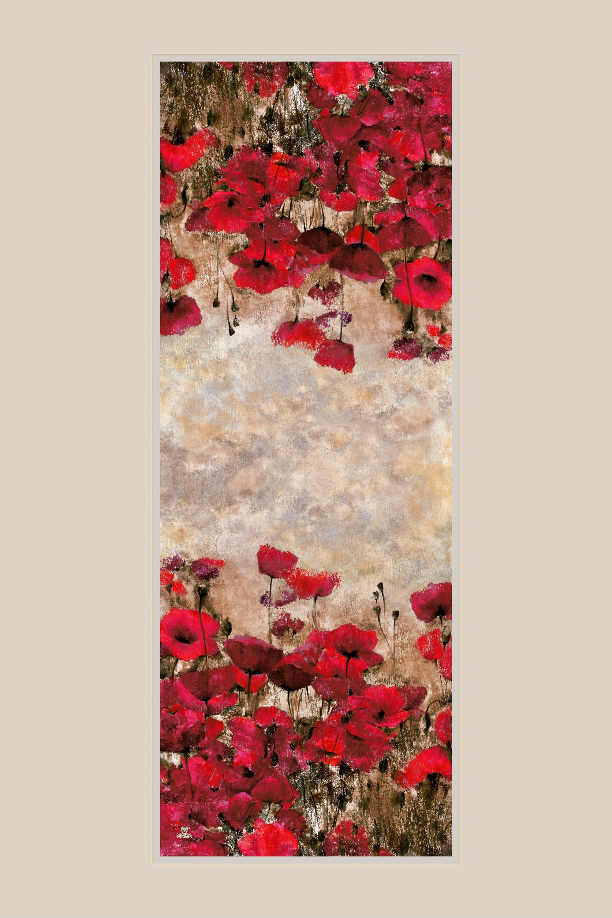 GELİNCİK KREP İPEK ŞAL 70*190 CM - NARÇİÇEĞİ