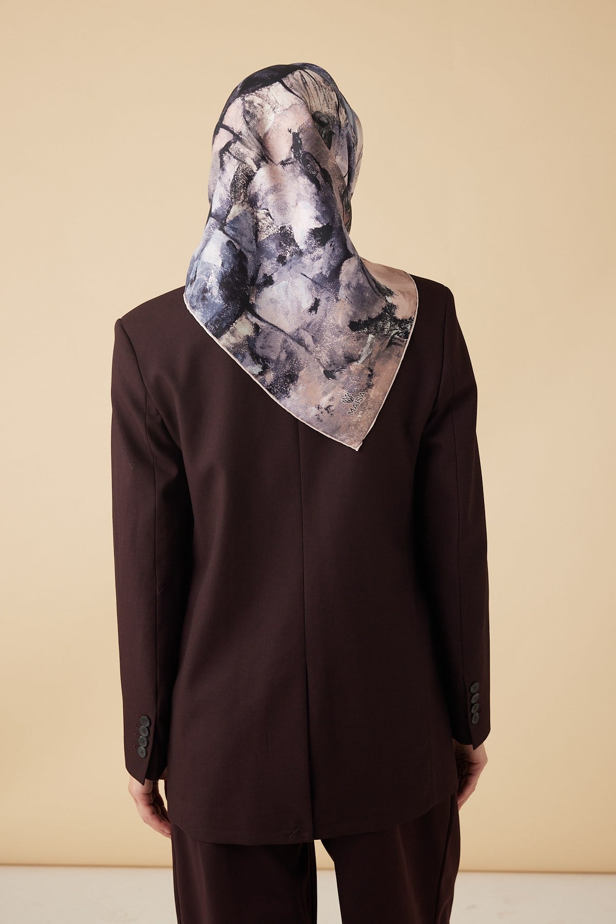 GELİNCİK TİVİL İPEK EŞARP 90*90 CM - PUDRA PEMBE