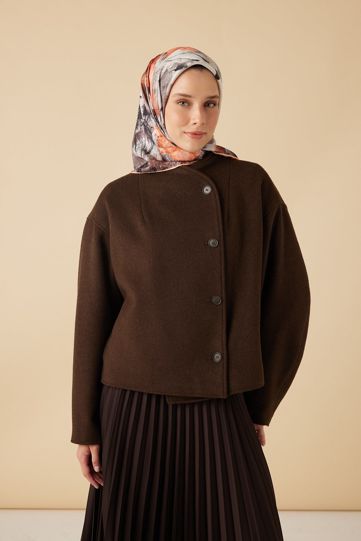 GELİNCİK TİVİL İPEK EŞARP 90*90 CM - TURUNCU