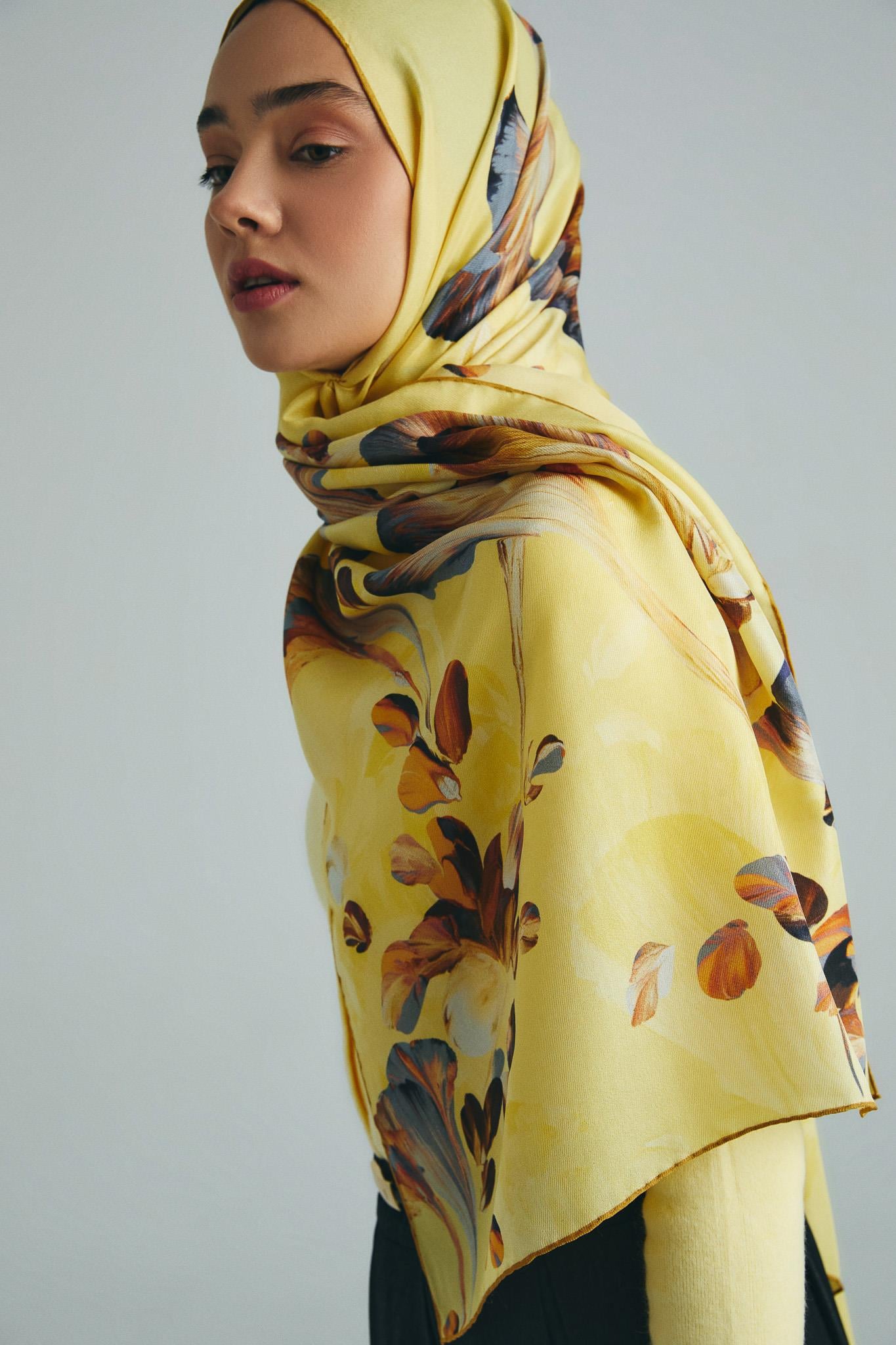 GEM PAMUK İPEK ŞAL 70*190 CM - SARI