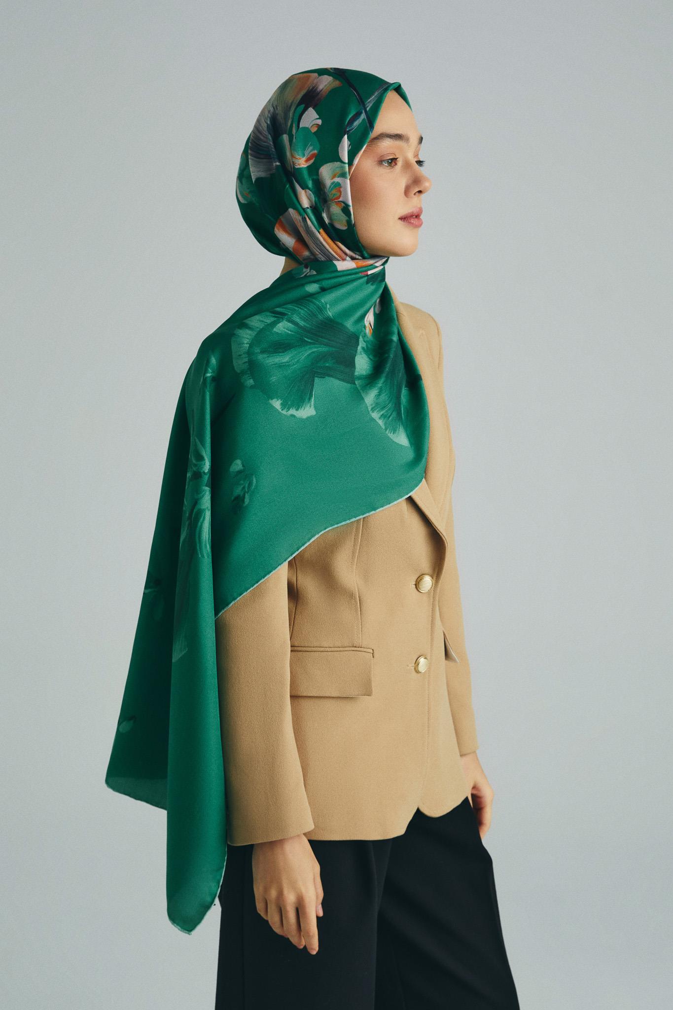 GEM PAMUK İPEK ŞAL 70*190 CM - YEŞİL