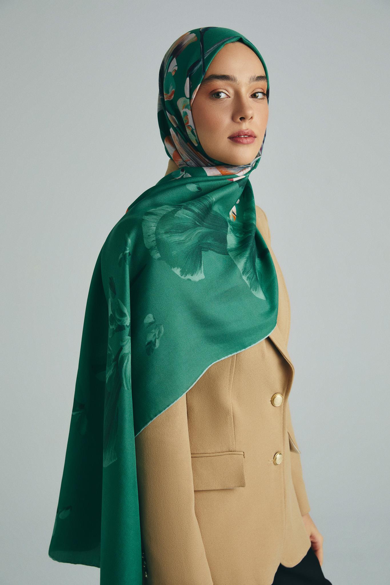 GEM PAMUK İPEK ŞAL 70*190 CM - YEŞİL