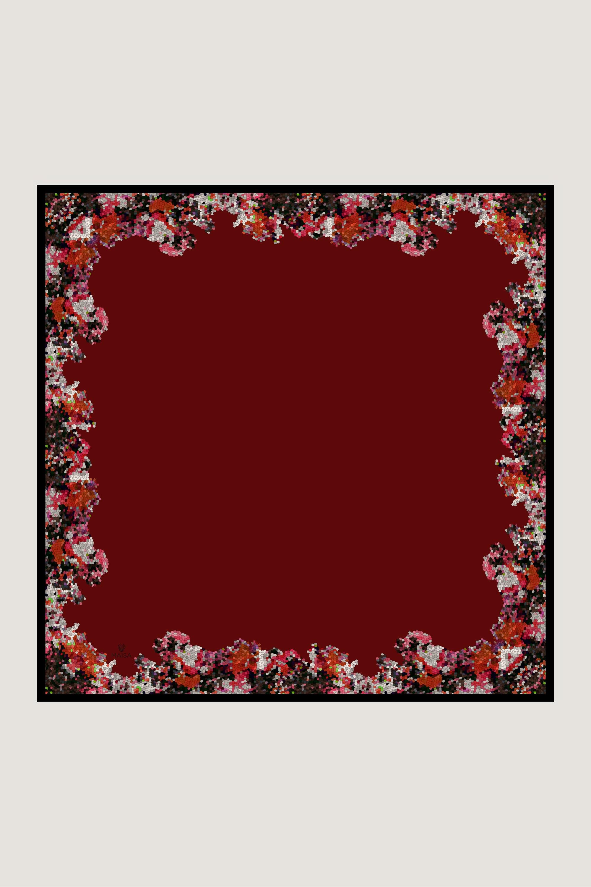 GİNA TİVİL İPEK EŞARP 90*90 CM - BORDO