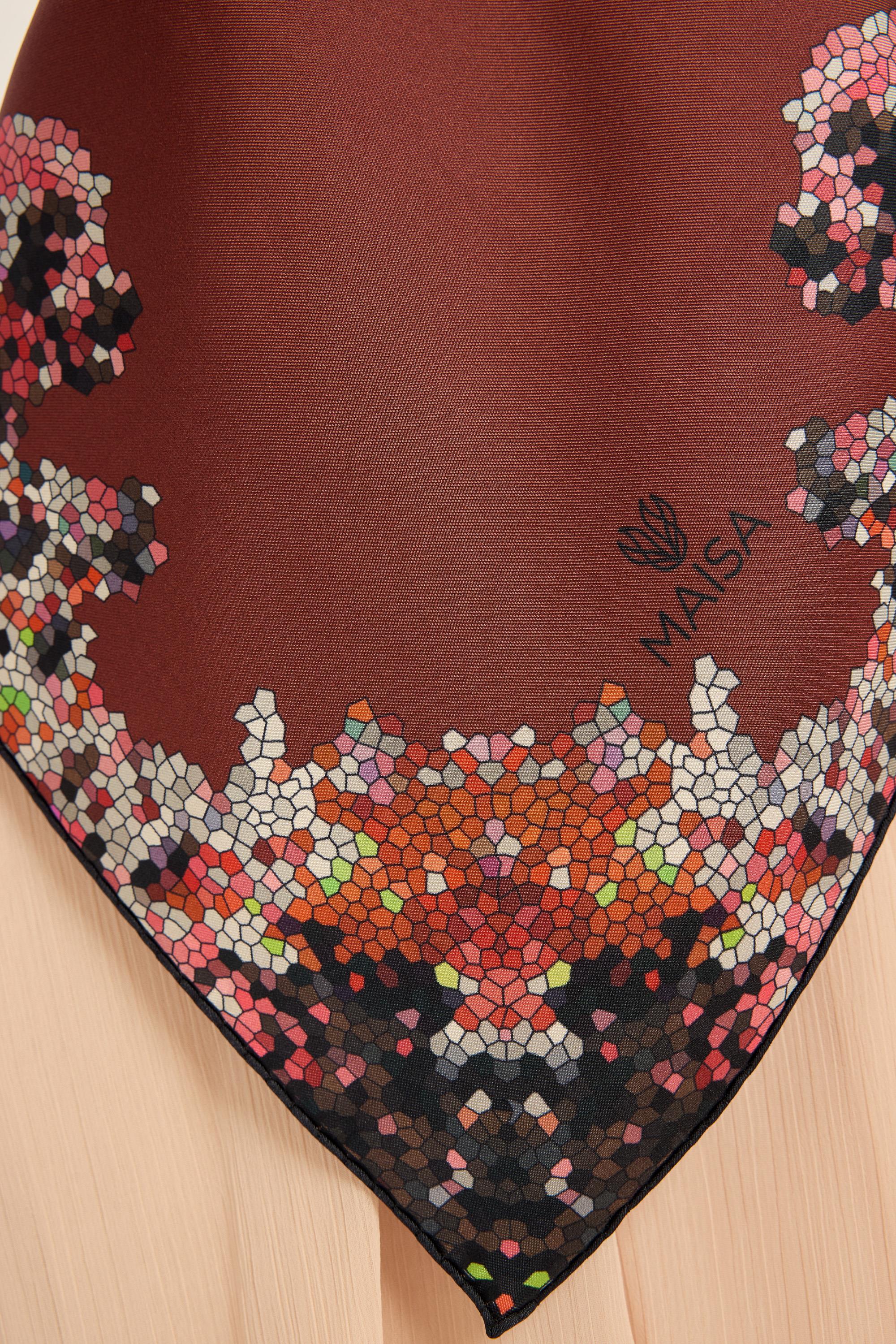 GİNA TİVİL İPEK EŞARP 90*90 CM - BORDO
