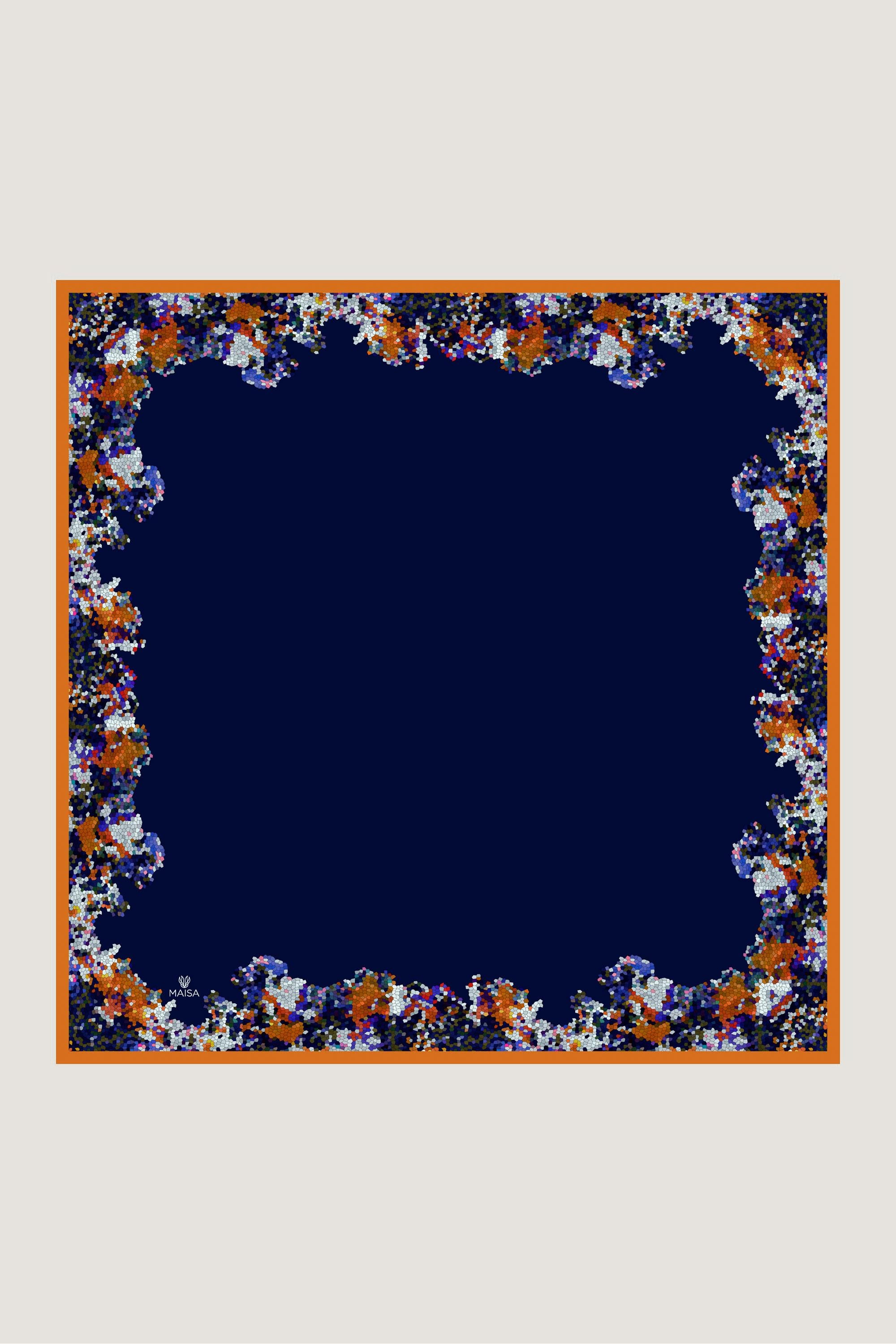 GİNA TİVİL İPEK EŞARP 90*90 CM - LACİVERT