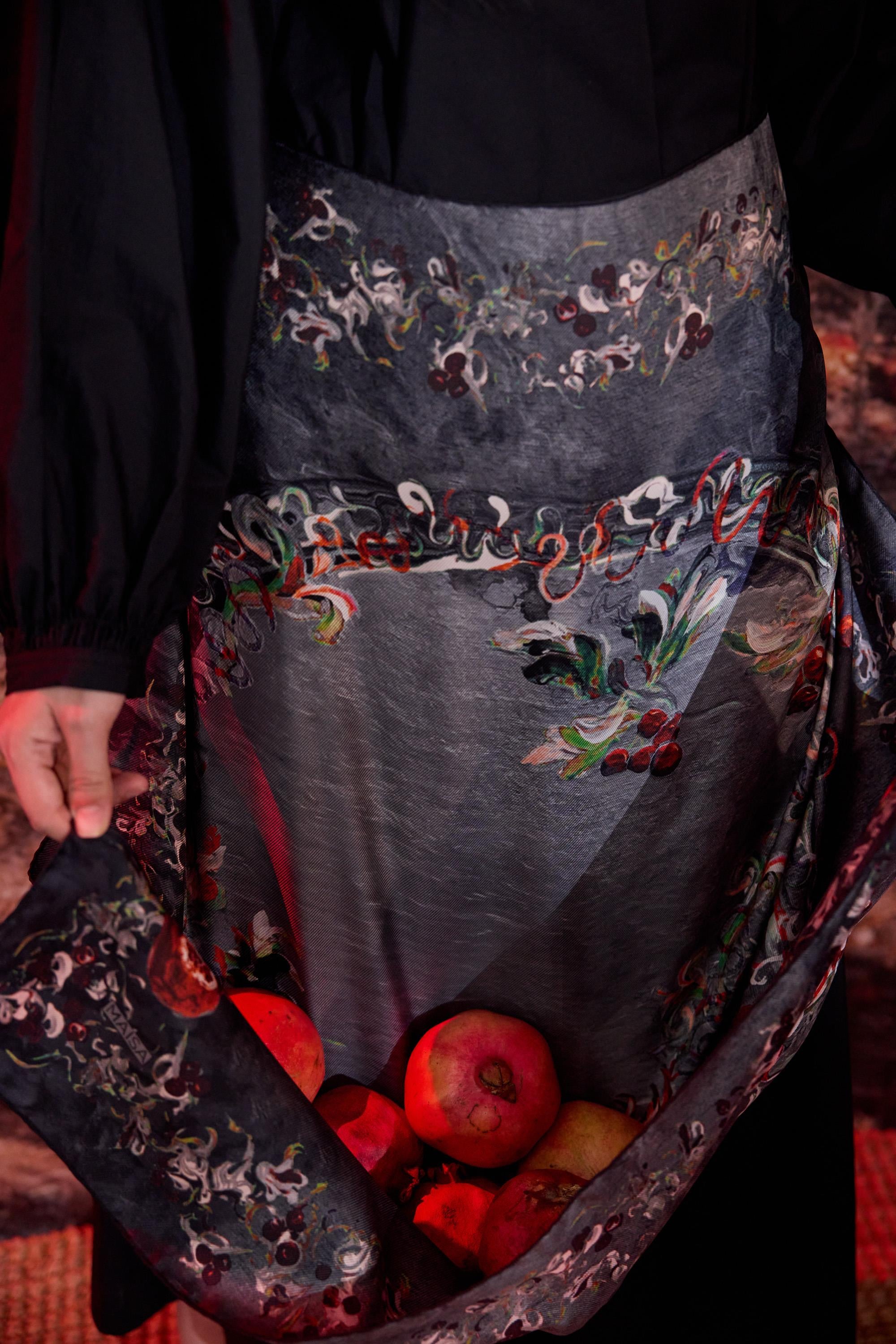 GÖKNAR MULBERRY İPEK EŞARP 90*90 CM - ANTRASİT