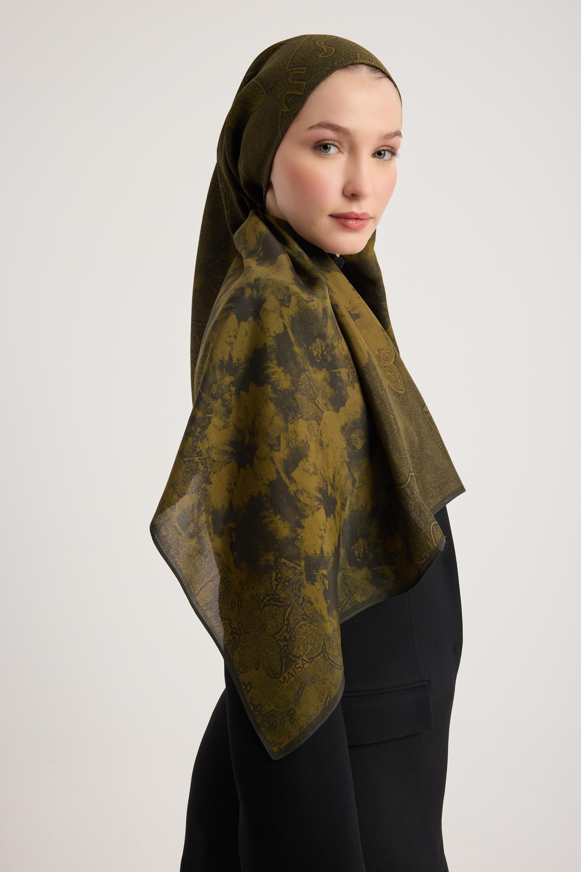 GÜLRUH FLOŞ VİSKON ŞAL 70*190 CM - HAKİ