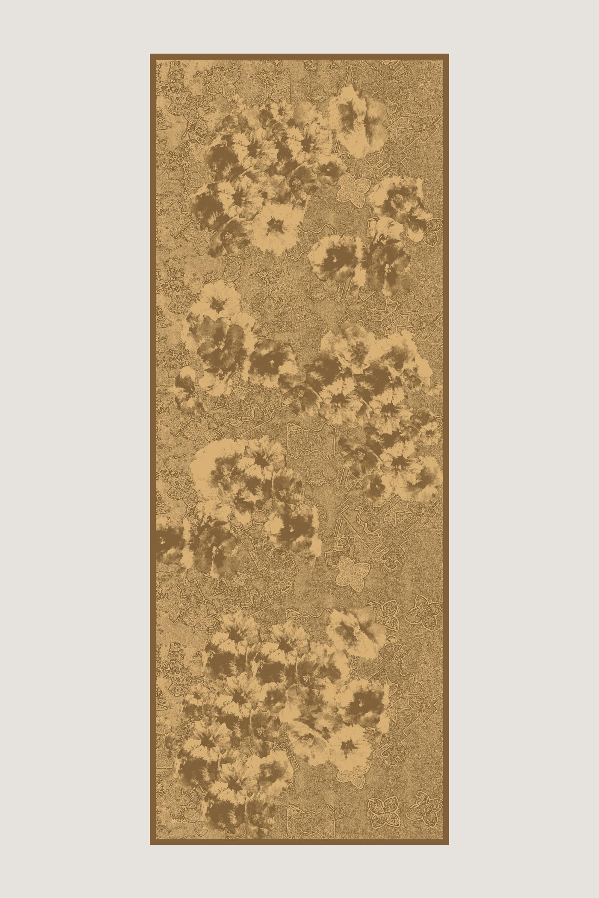 GÜLRUH FLOŞ VİSKON ŞAL 70*190 CM - HARDAL