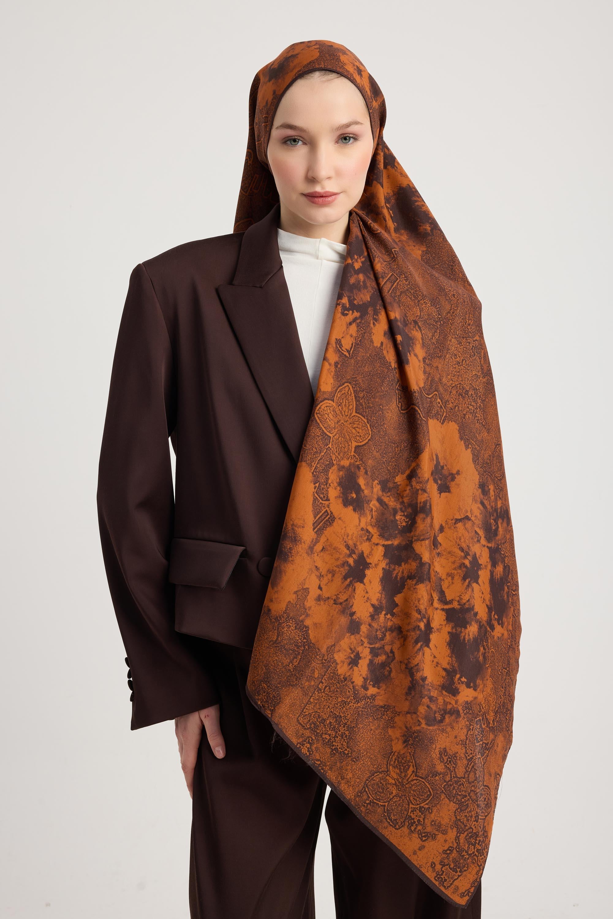 GÜLRUH FLOŞ VİSKON ŞAL 70*190 CM - TABA