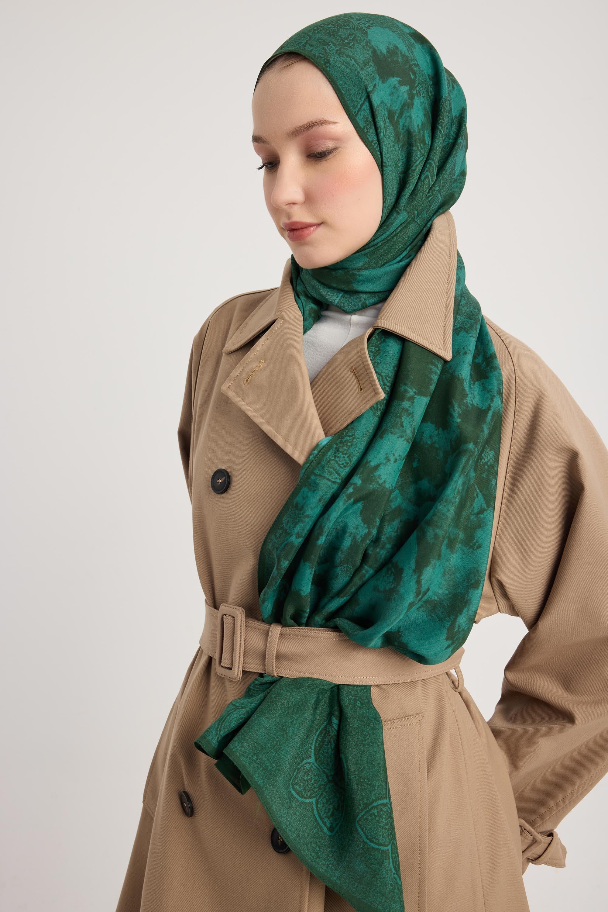 GÜLRUH FLOŞ VİSKON ŞAL 70*190 CM - YEŞİL