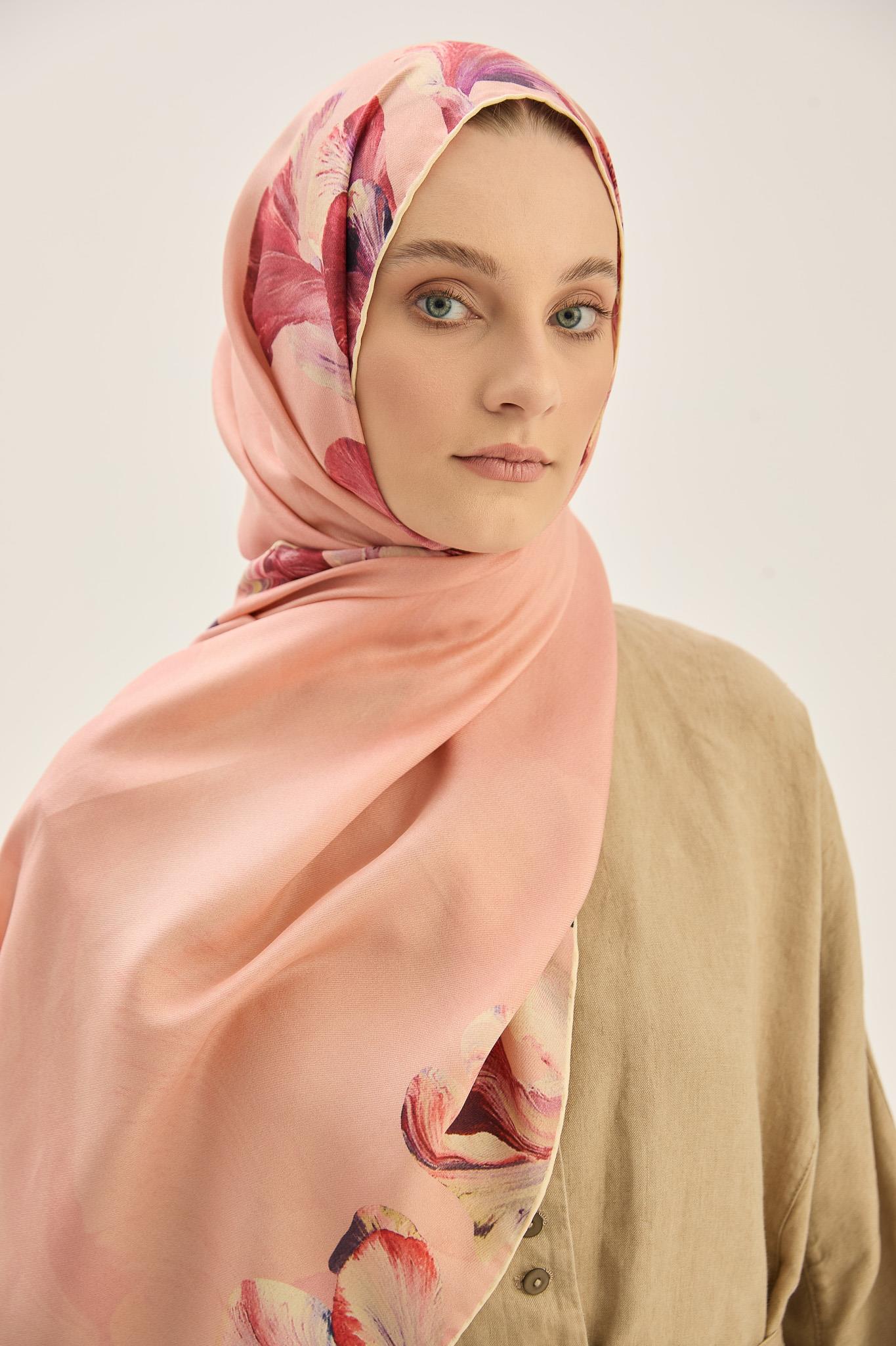 HUŞ PAMUK İPEK ŞAL 70*190 CM - SOMON