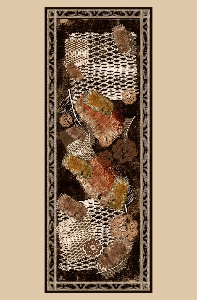 İLMEK YÜN İPEK KAŞMİR ŞAL 70*200 CM - KAHVERENGİ