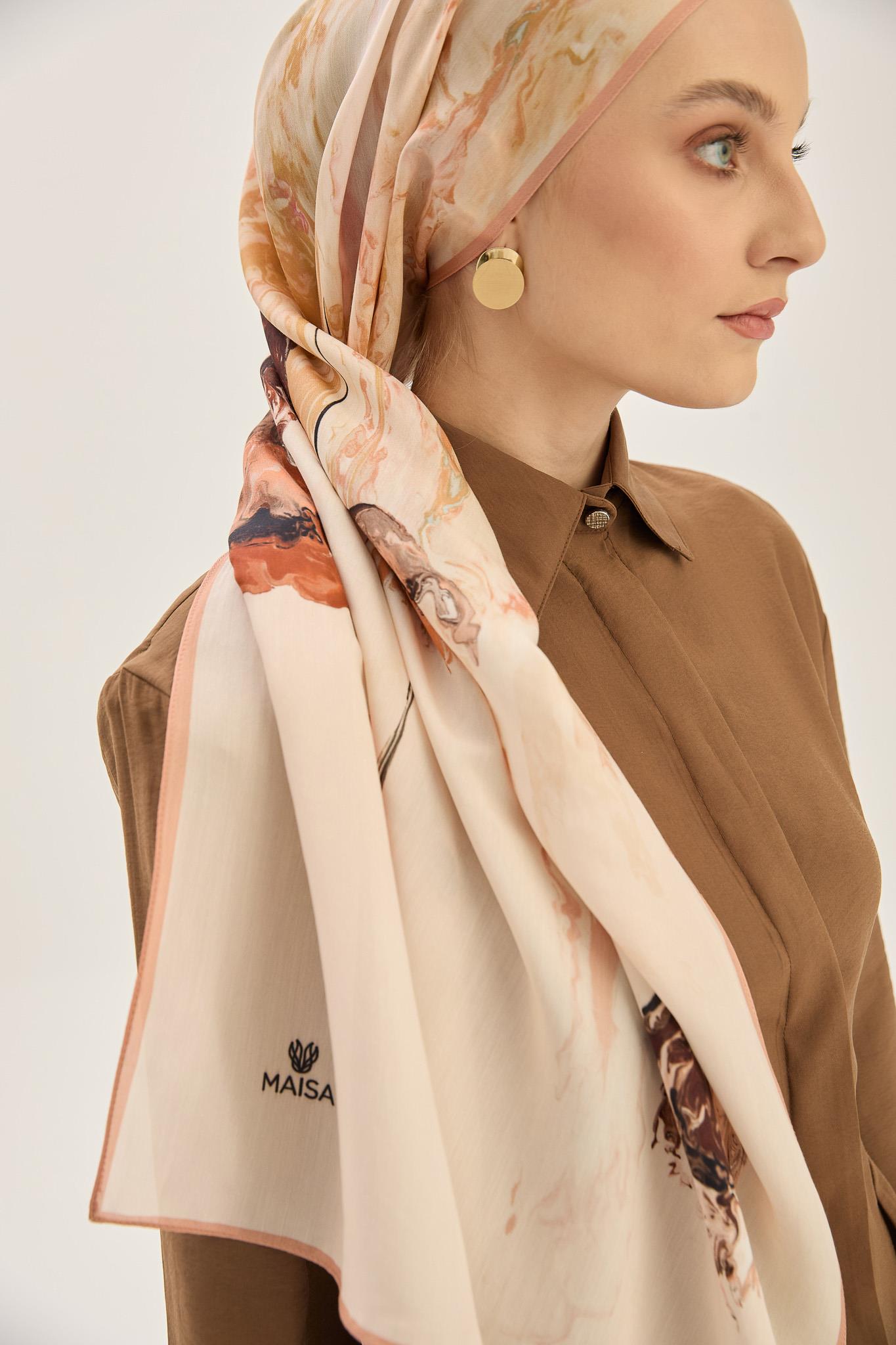 İRİS FLOŞ VİSKON 70*190CM ŞAL - KAHVERENGİ 
