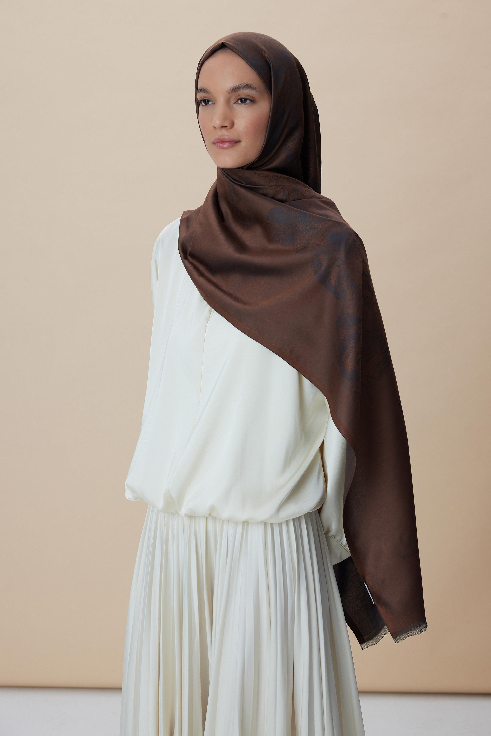 JADE JAKARLI MODAL İPEK ŞAL 70*200 CM - BAKIR