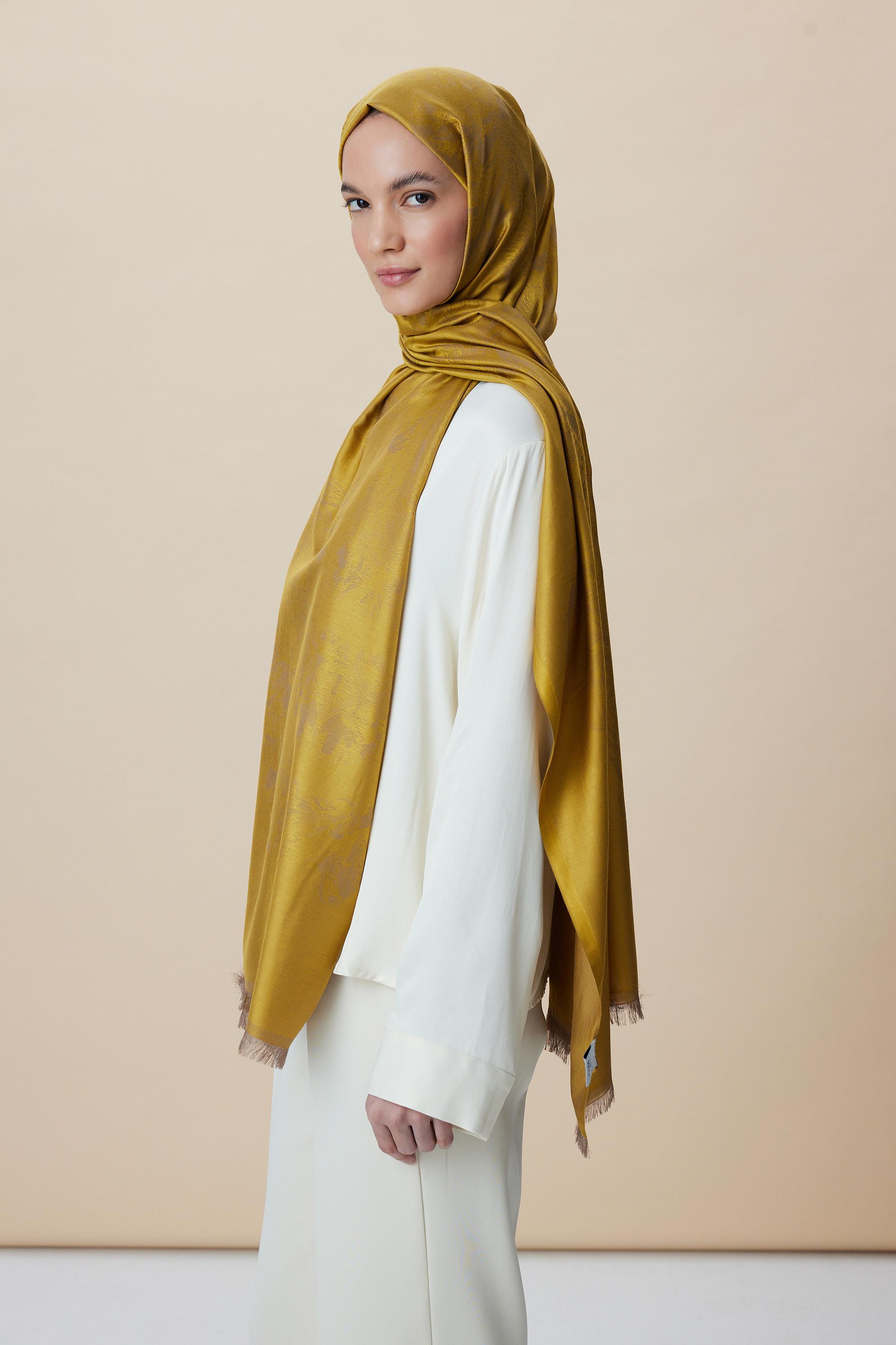 JADE JAKARLI MODAL İPEK ŞAL 70*200 CM - GOLD