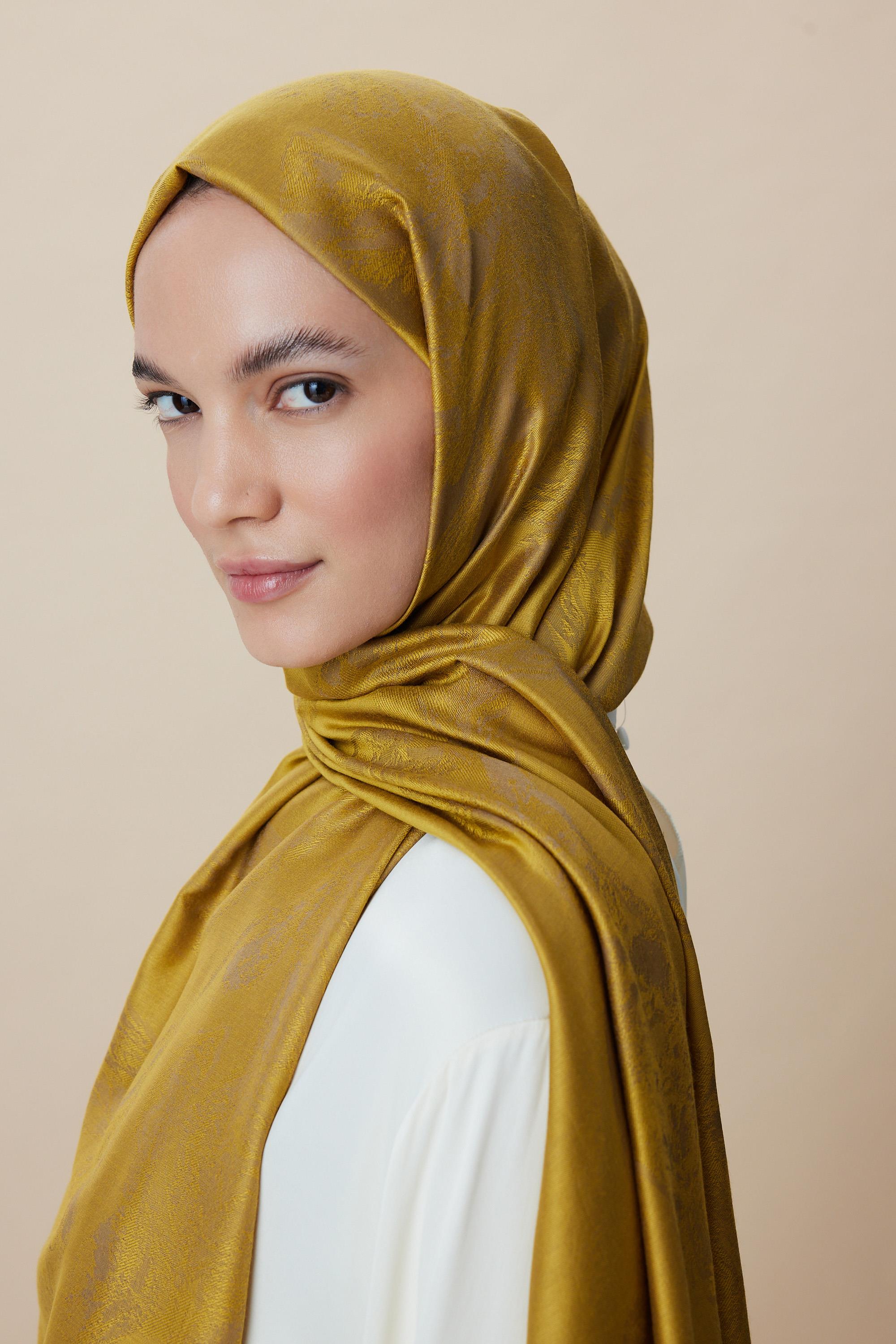 JADE JAKARLI MODAL İPEK ŞAL 70*200 CM - GOLD