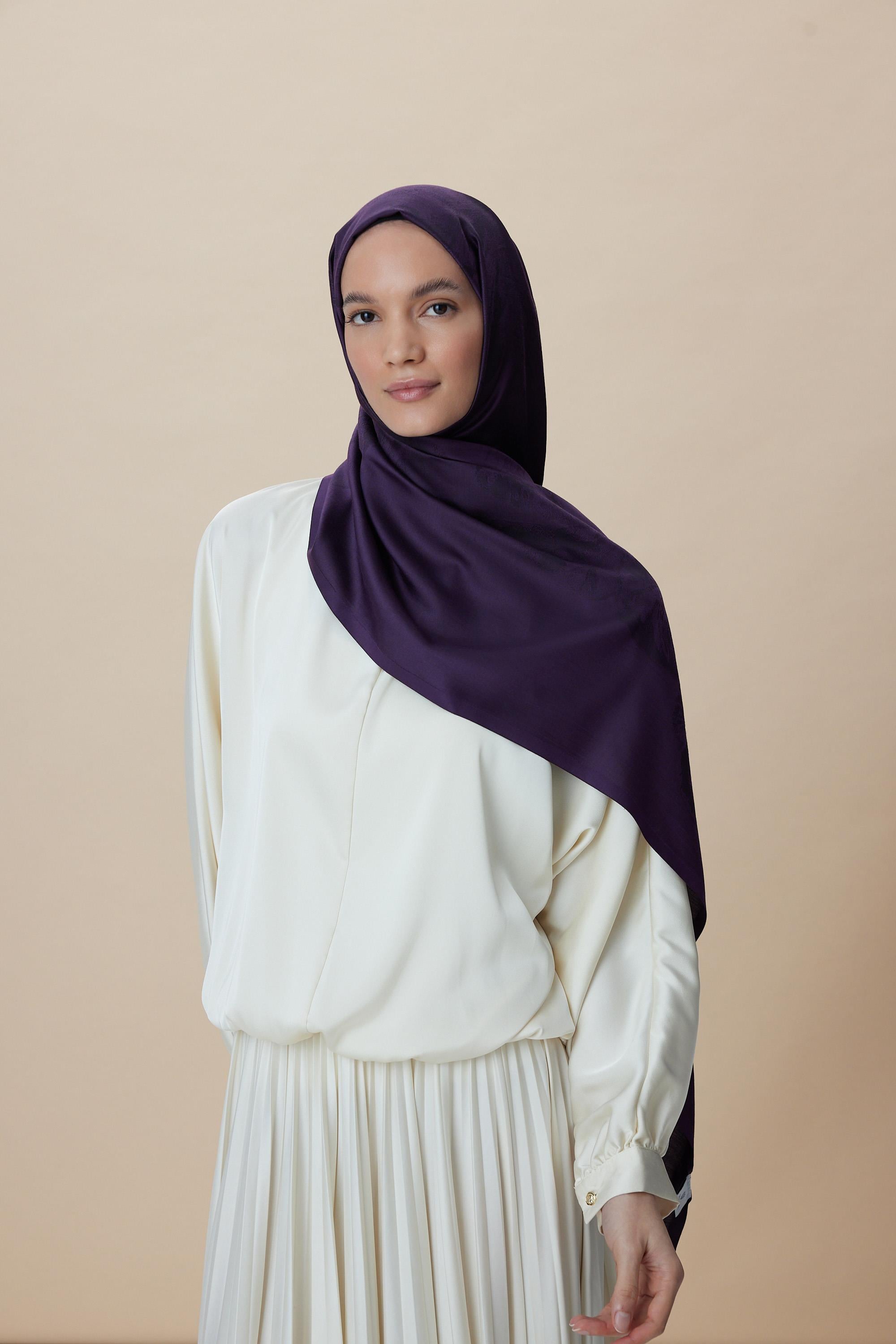 JADE JAKARLI MODAL İPEK ŞAL 70*200 CM - MOR
