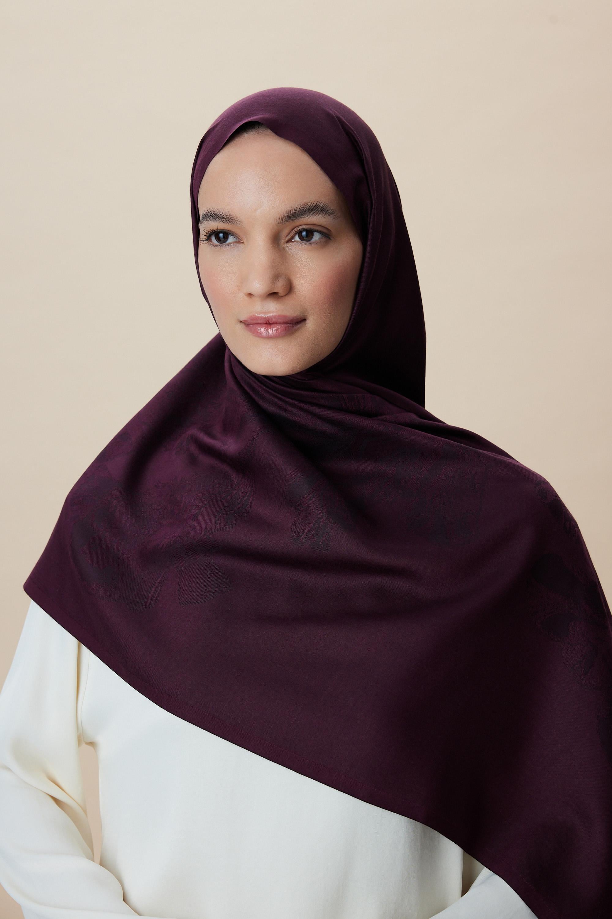 JADE JAKARLI MODAL İPEK ŞAL 70*200 CM - MÜRDÜM